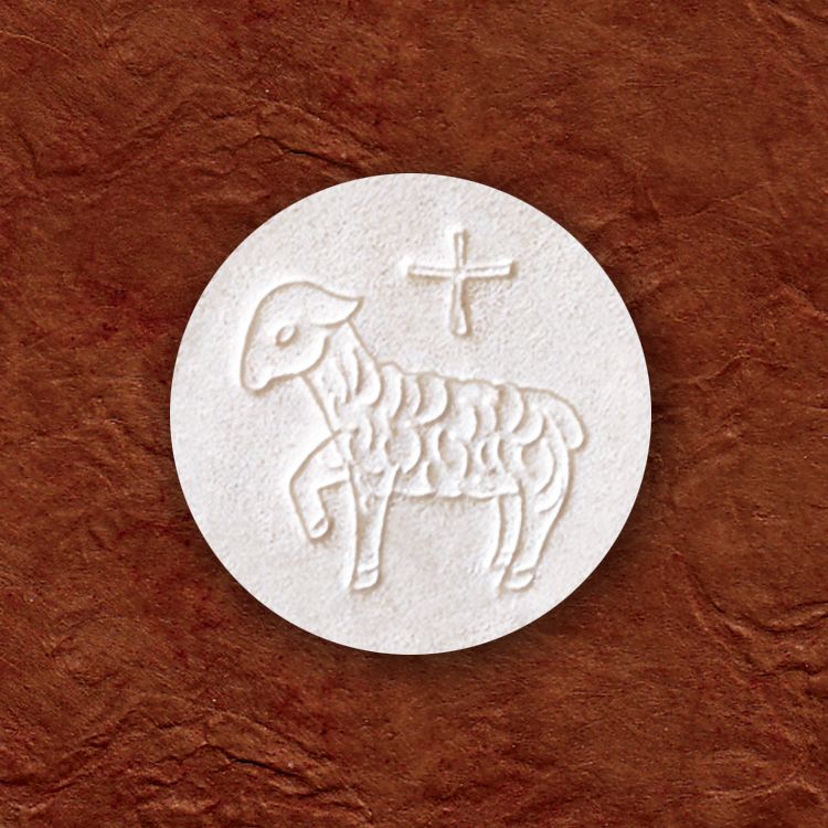 1-3/8" White Communion Hosts with Lamb, Container of 750