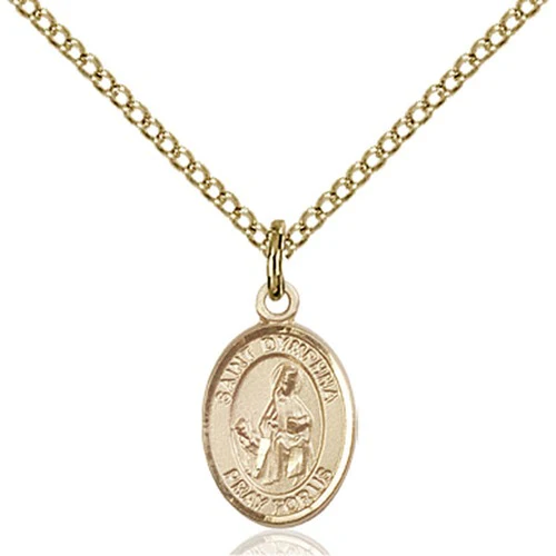 14kt Gold Filled St. Dymphna Petite Pendant