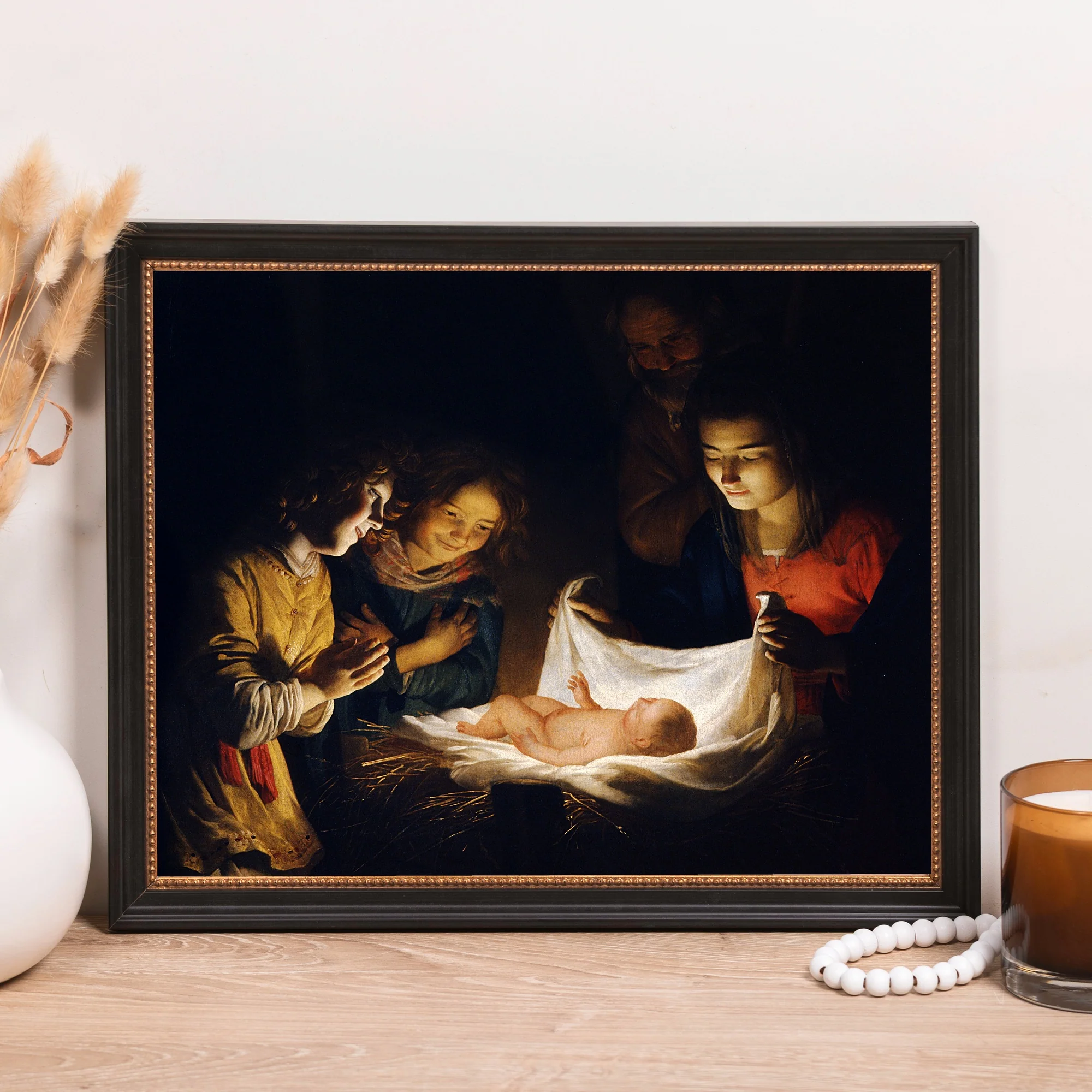 Adoration of the Child Framed Canvas - Sacred Classics Collection - Image 10