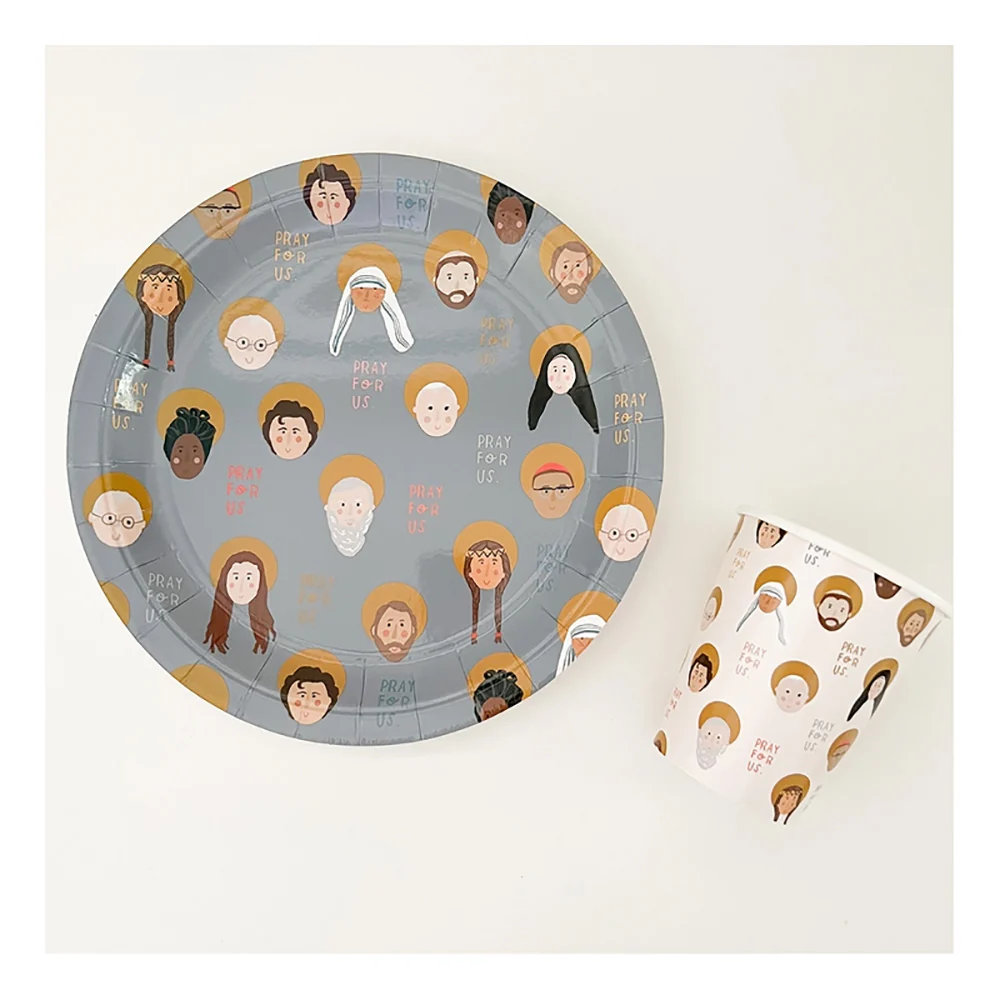 Be A Heart All Saints Party Plates & Cups Set - (8 of Each)