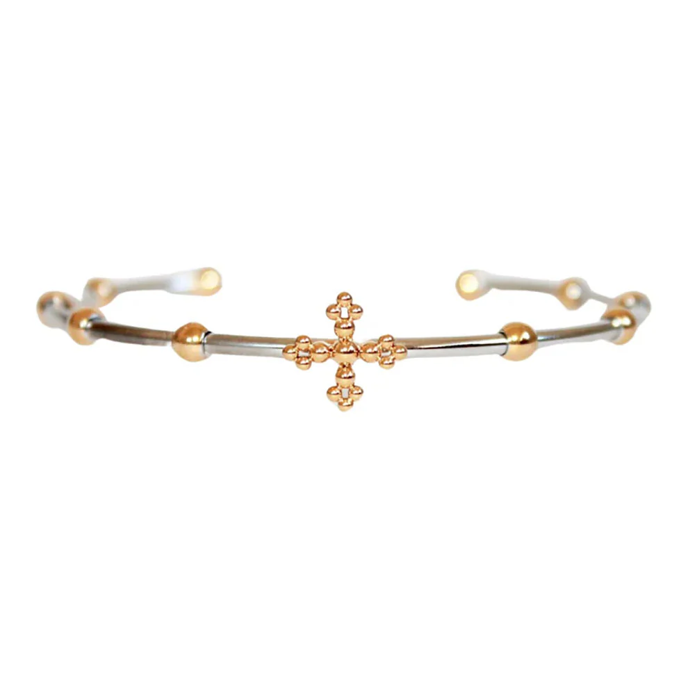 Belief Rosary Cuff Bracelet - Two-Tone or Gold
