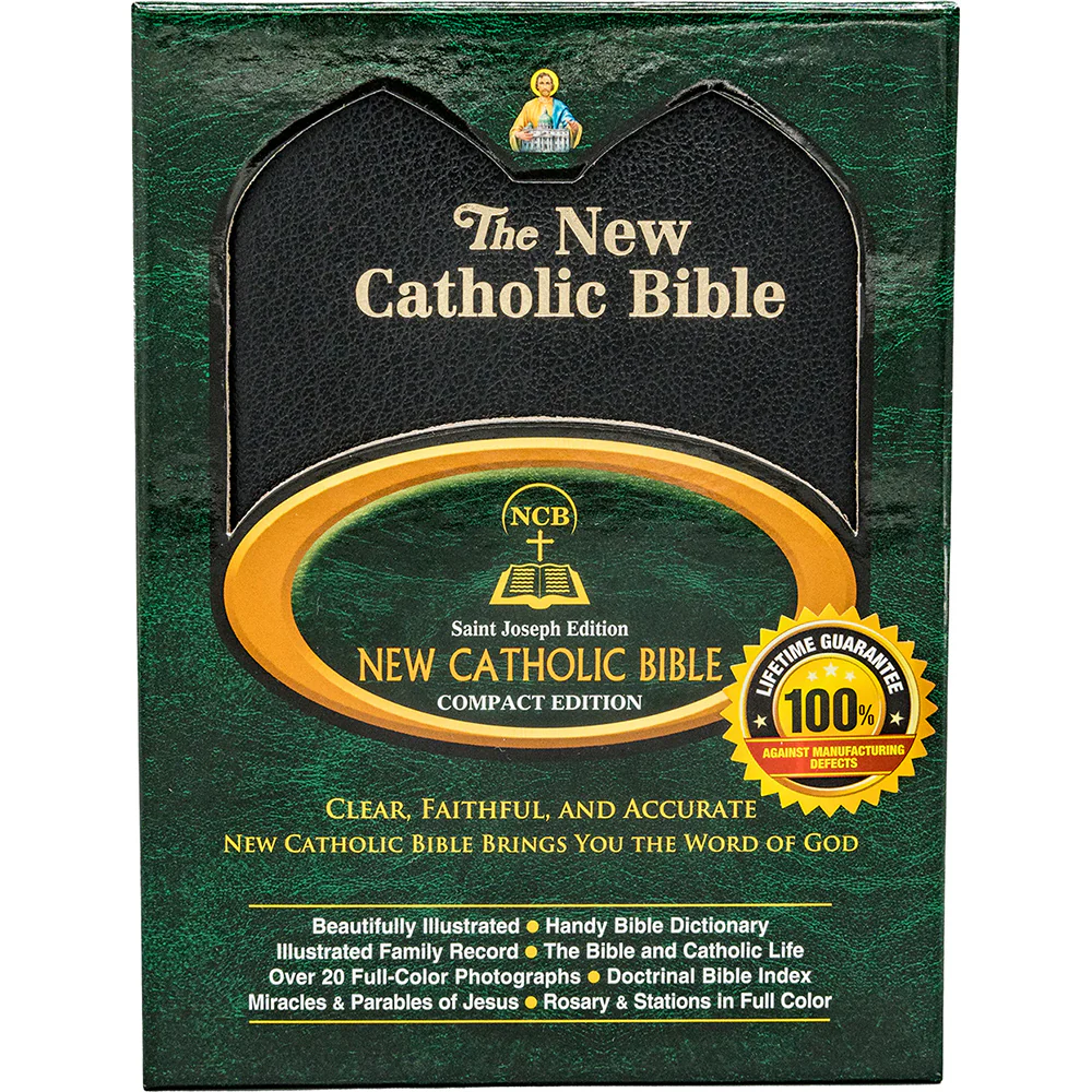 Black Leatherette St. Joseph New Catholic Bible - Compact Edition 4.5 " x6.5" - Image 4