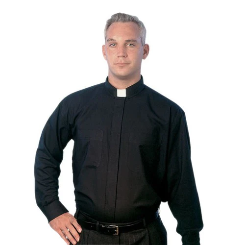 Black Long Sleeve Clergy Shirt - Image 6