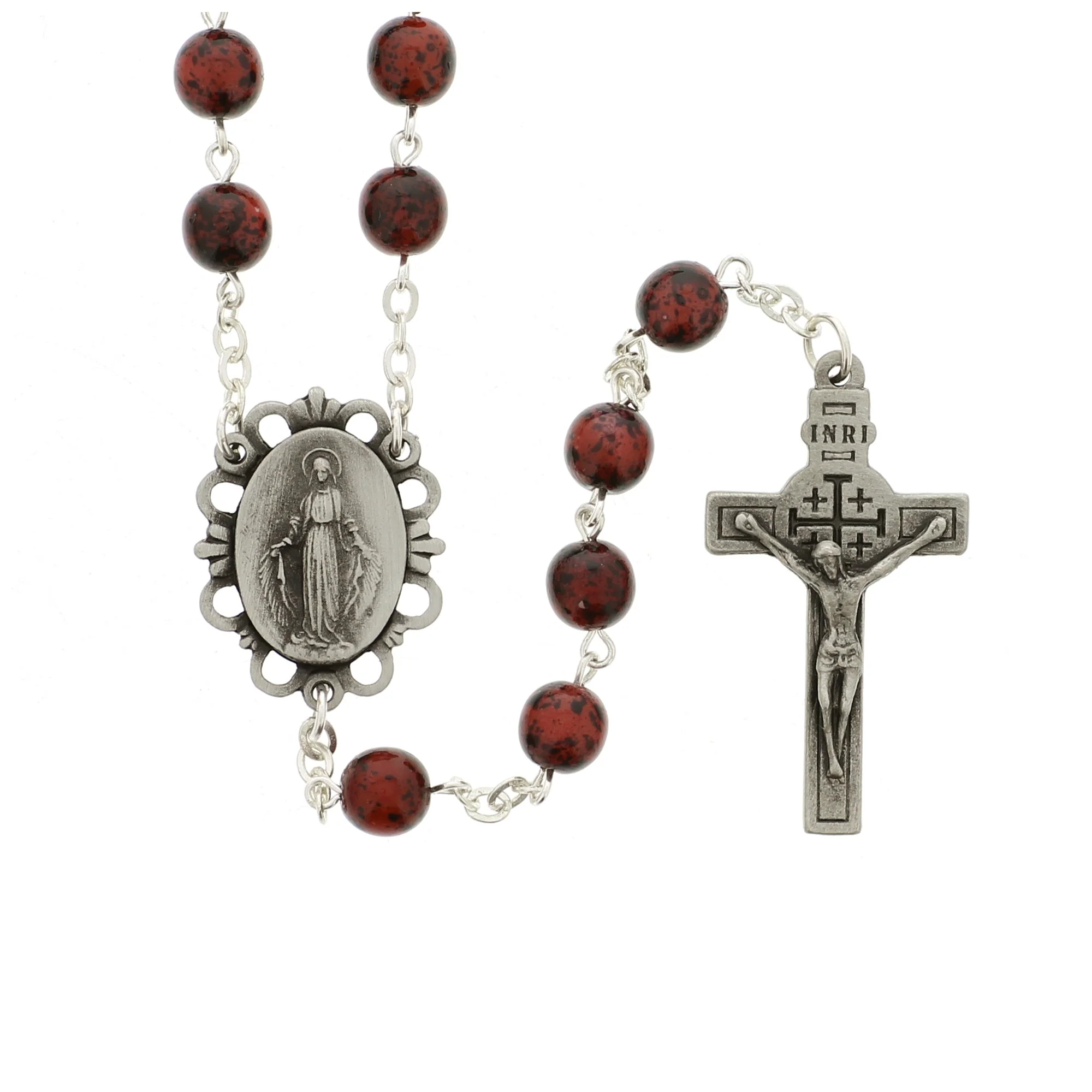 Burgundy Rosary with Relic