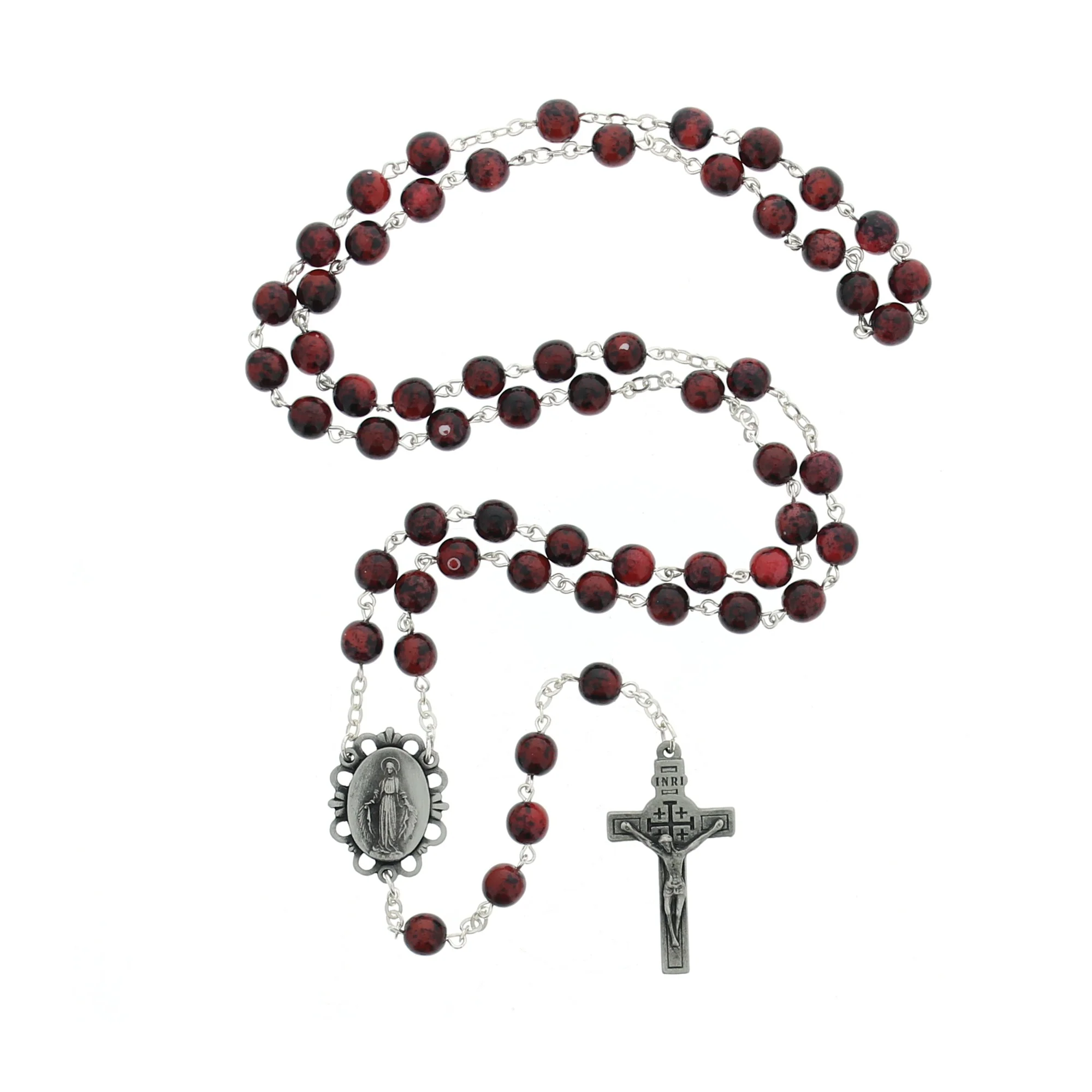 Burgundy Rosary with Relic - Image 2