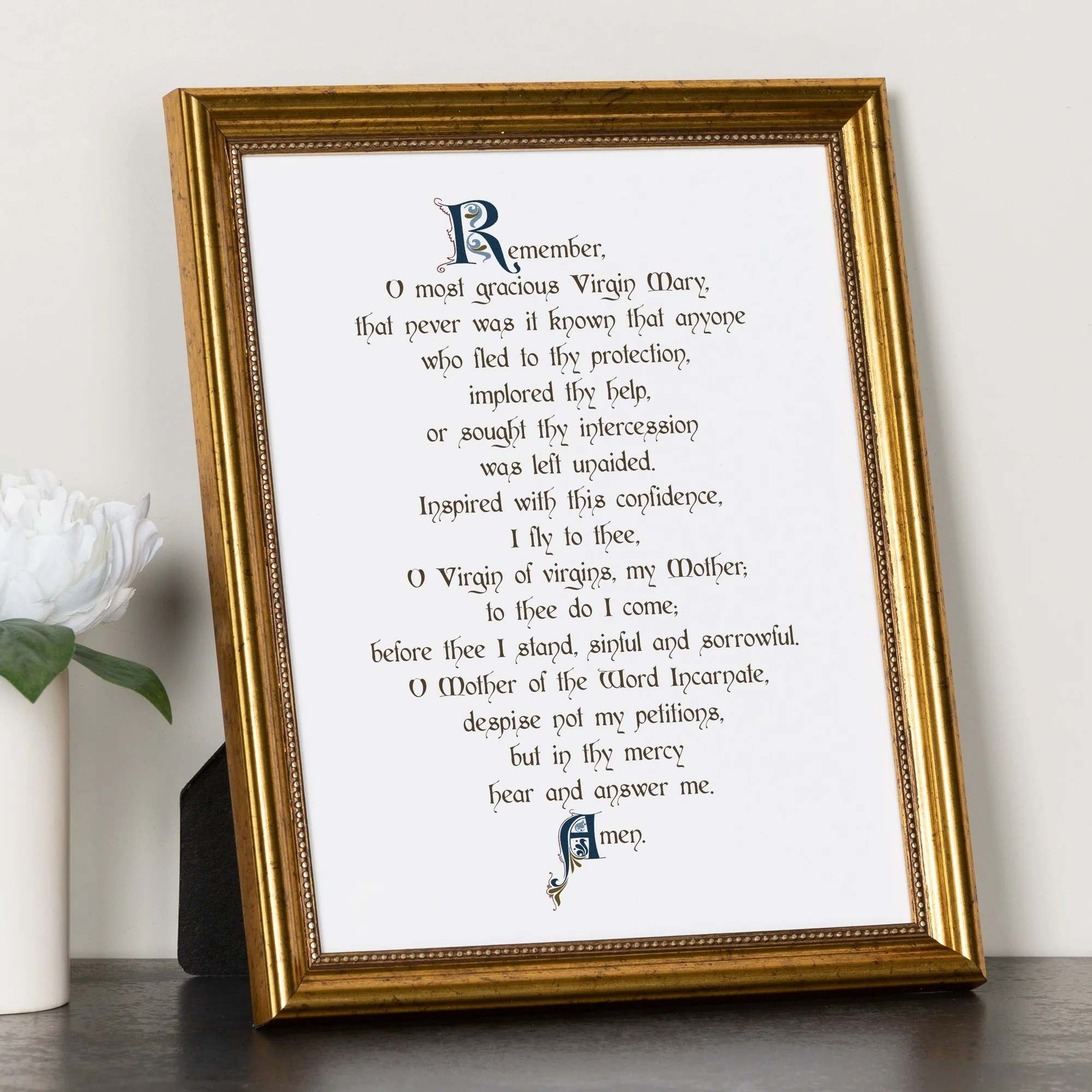 Calligraphy Memorare Framed Prayer - Image 2