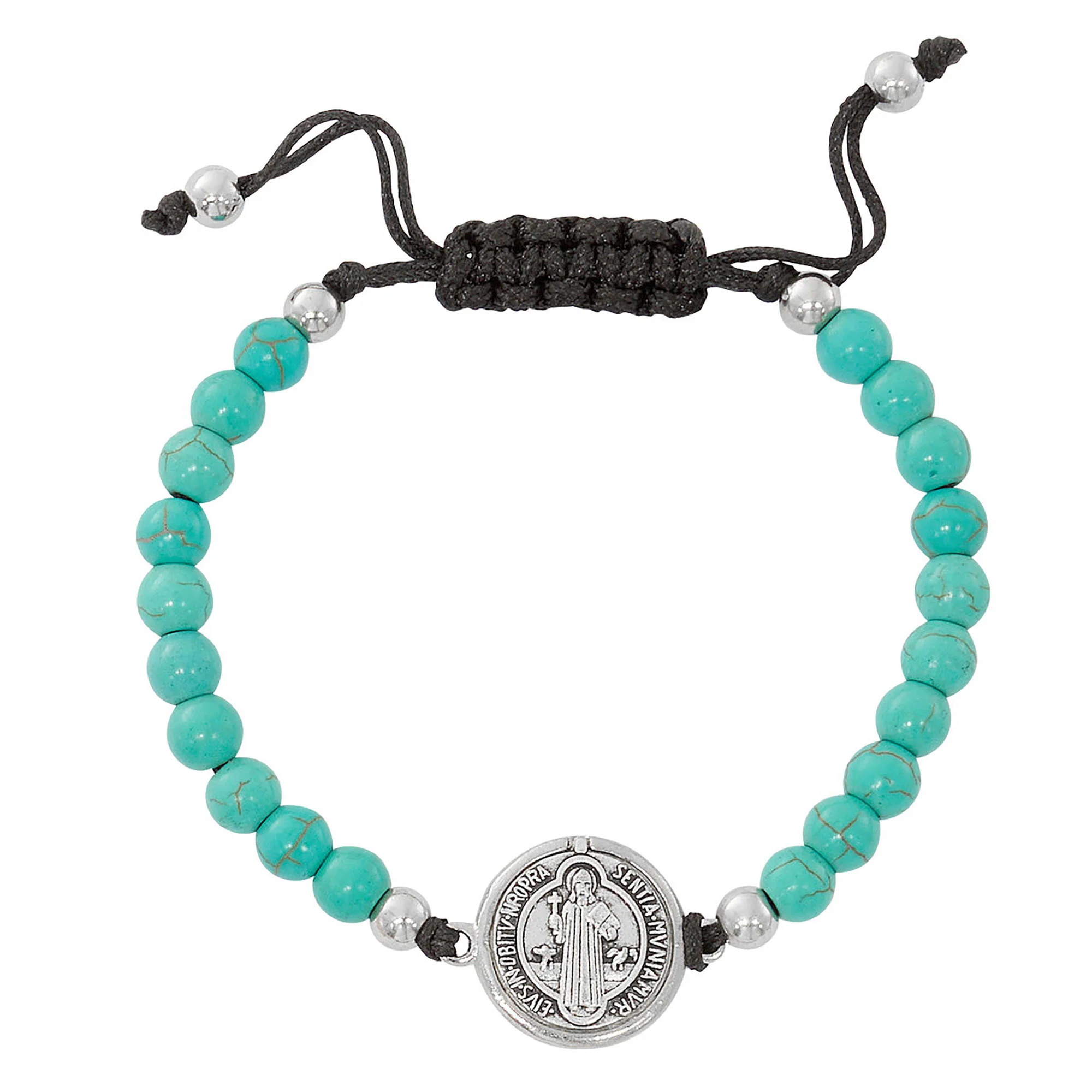 Corded Quartz St. Benedict Bracelet - Pink or Turquoise
