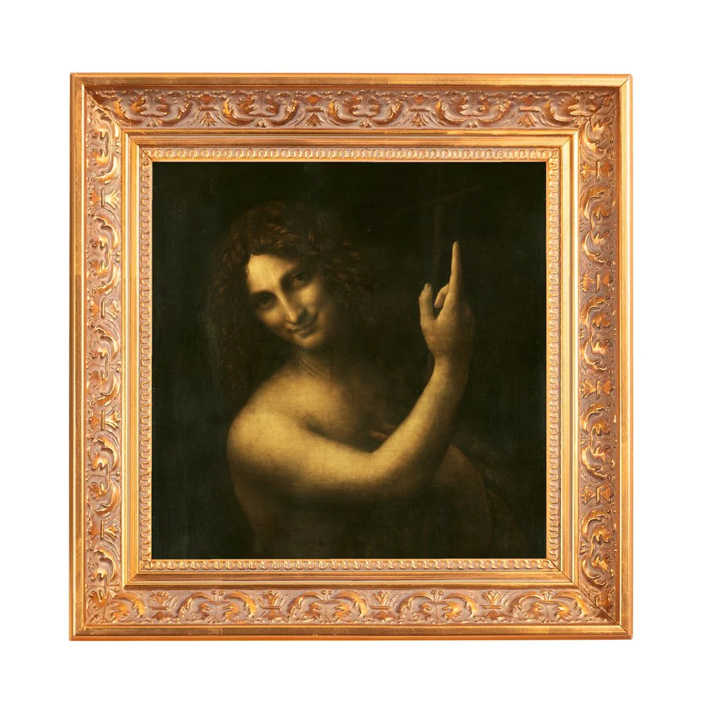 da Vinci's John the Baptist Framed Canvas - Sacred Mini Collection - Image 3