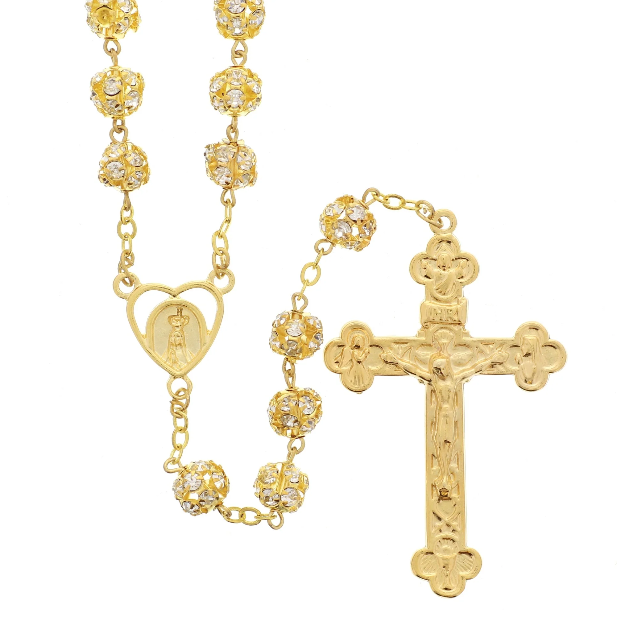 Fatima Gold & Crystal Rosary