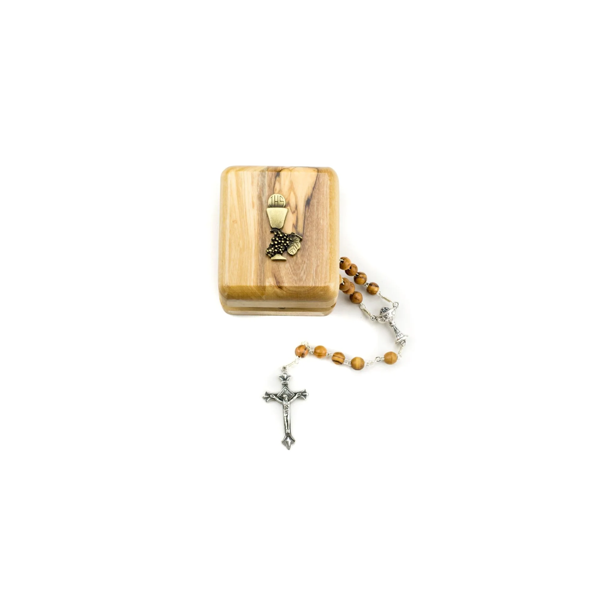 First Communion Olive Wood Rosary & Box - Image 6