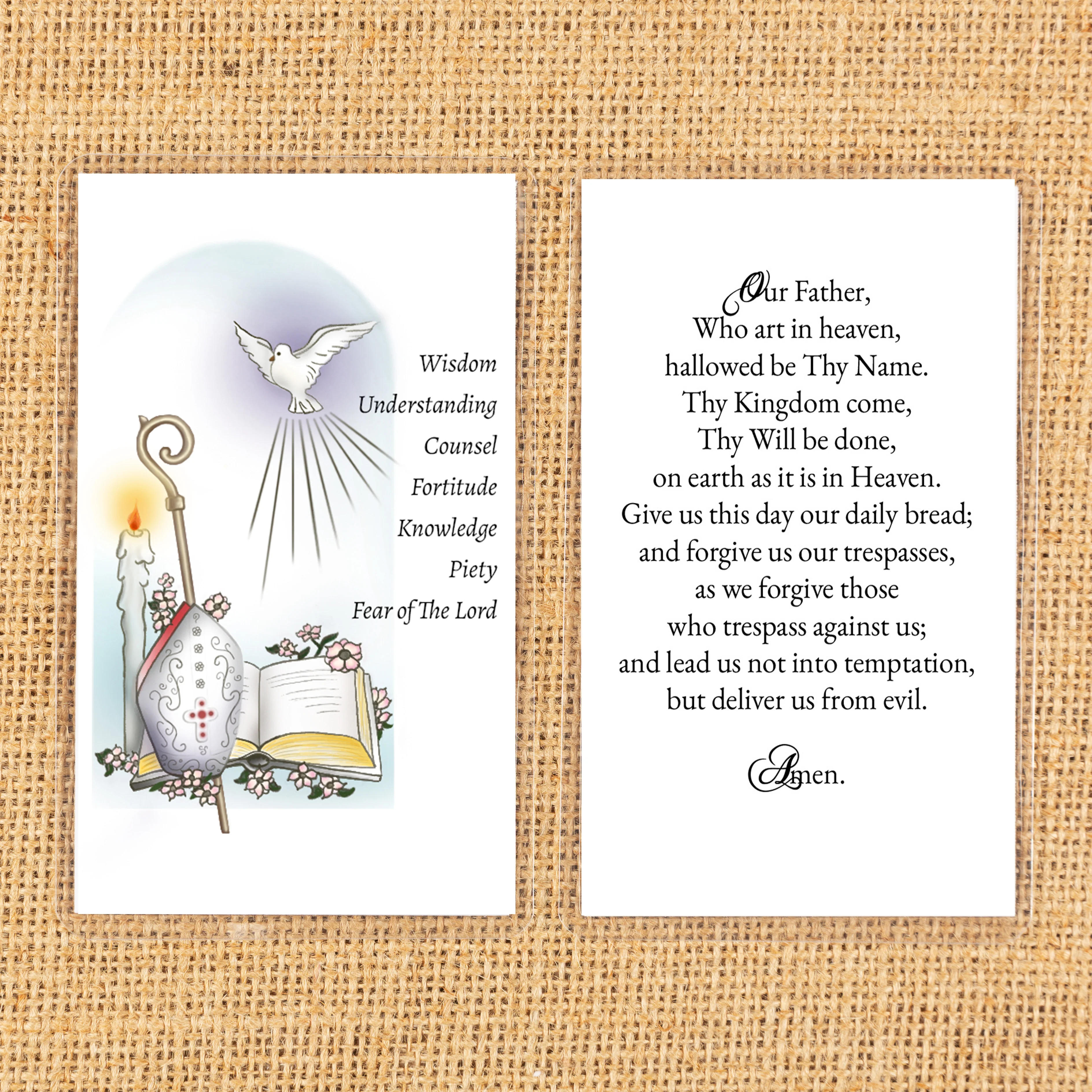 Laminated Gifts of the Holy Spirit Personalized Confirmation Prayer Cards - Image 4