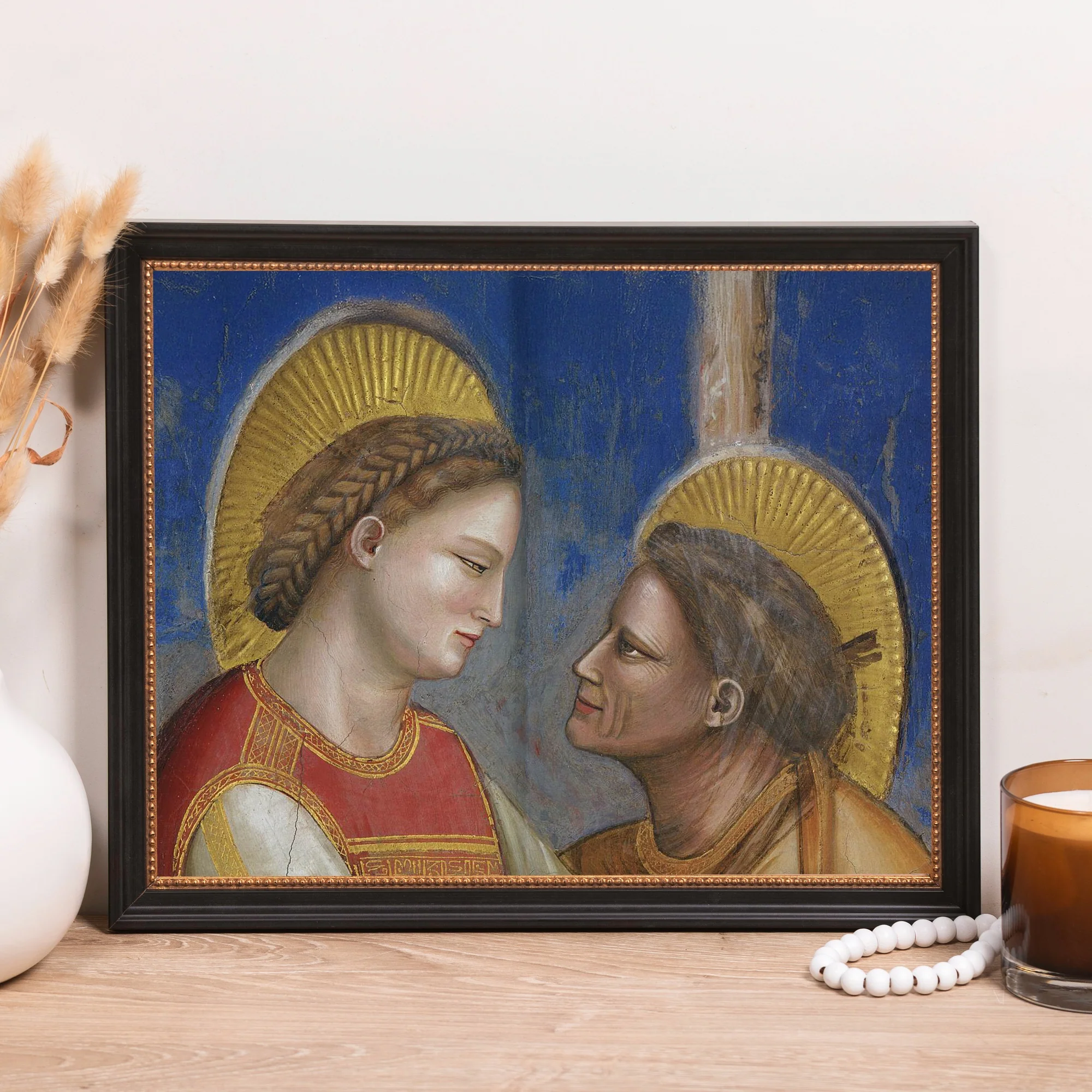 Giotto's Visitation (Detail) Framed Canvas - Sacred Classics Collection - Image 5