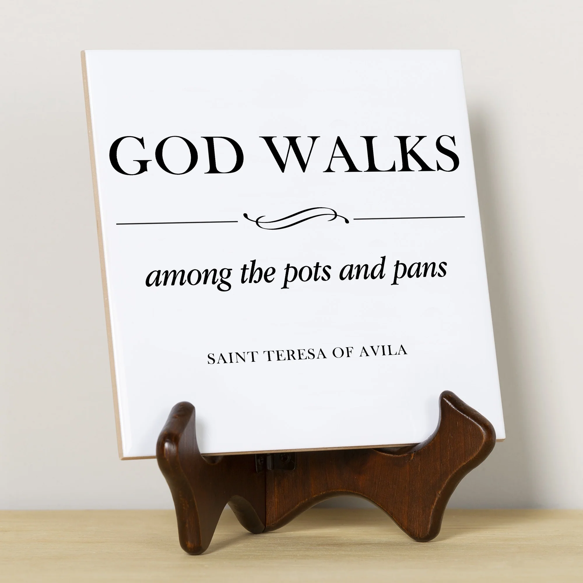 God Walks Among The Pots & Pans Tile