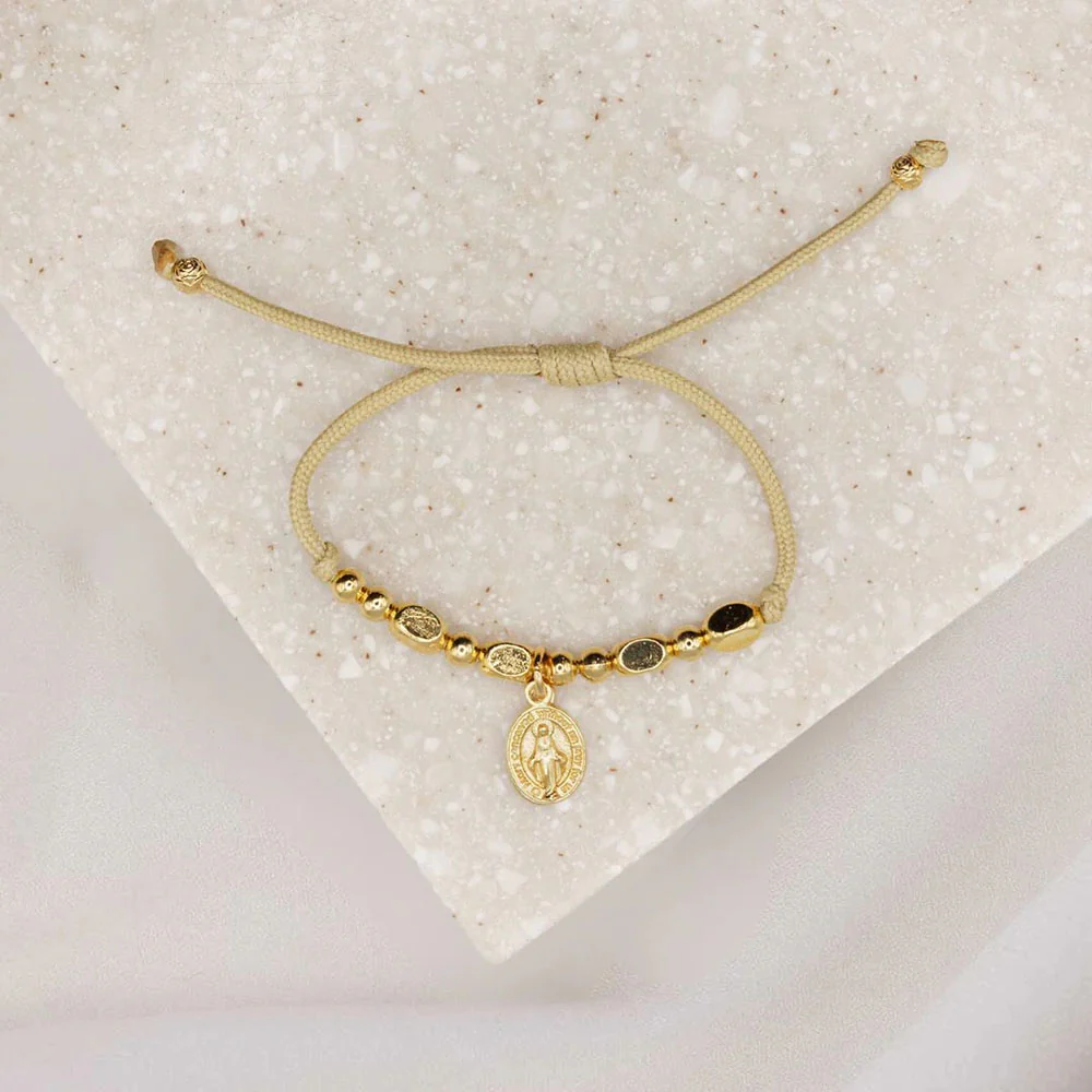 Gold Miraculous Medal Little Saints Bracelet