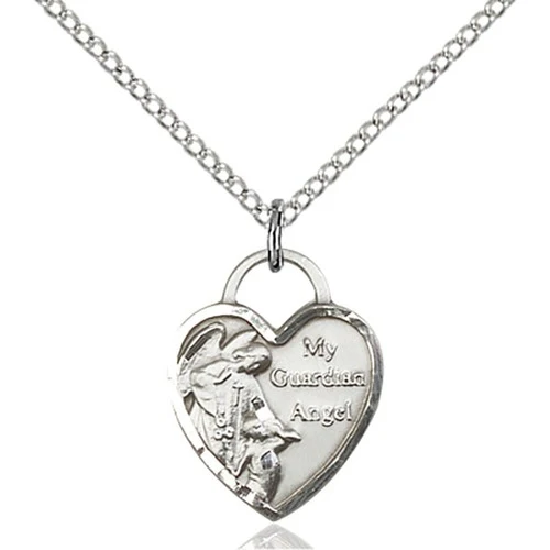 Guardian Angel Heart Pendant, Bliss, Sterling Silver