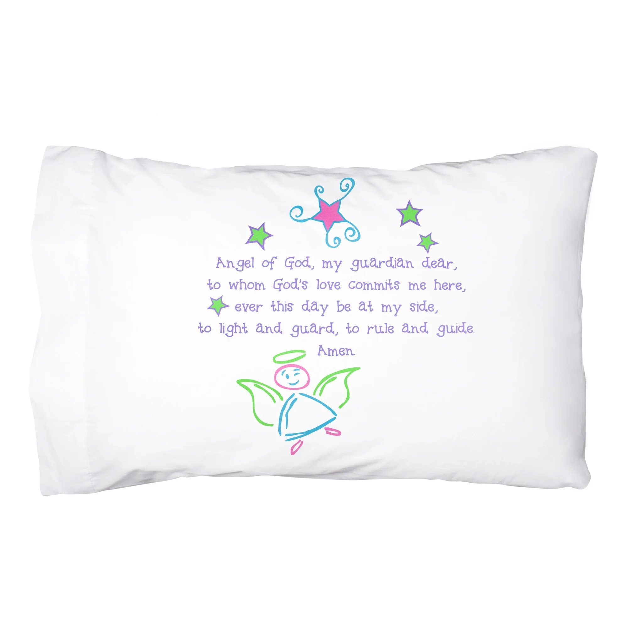 Guardian Angel Pillowcase - Pastel Colors - Image 2