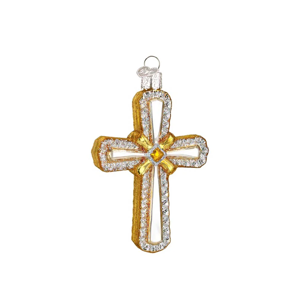 Holy Cross Blown Glass Ornament - Image 2