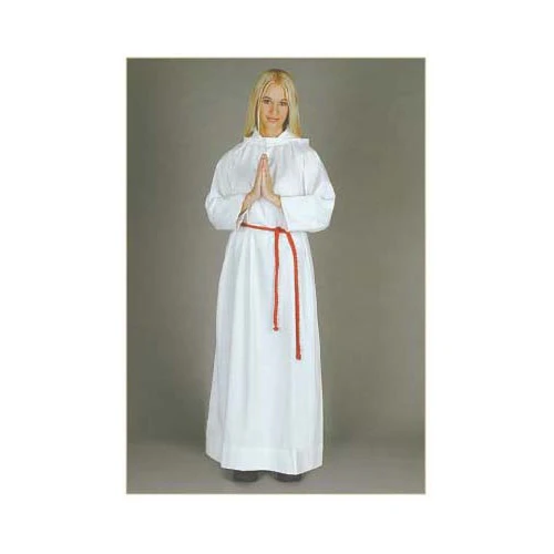 Hooded Altar Server Alb with Red & White Cinctures - Image 12