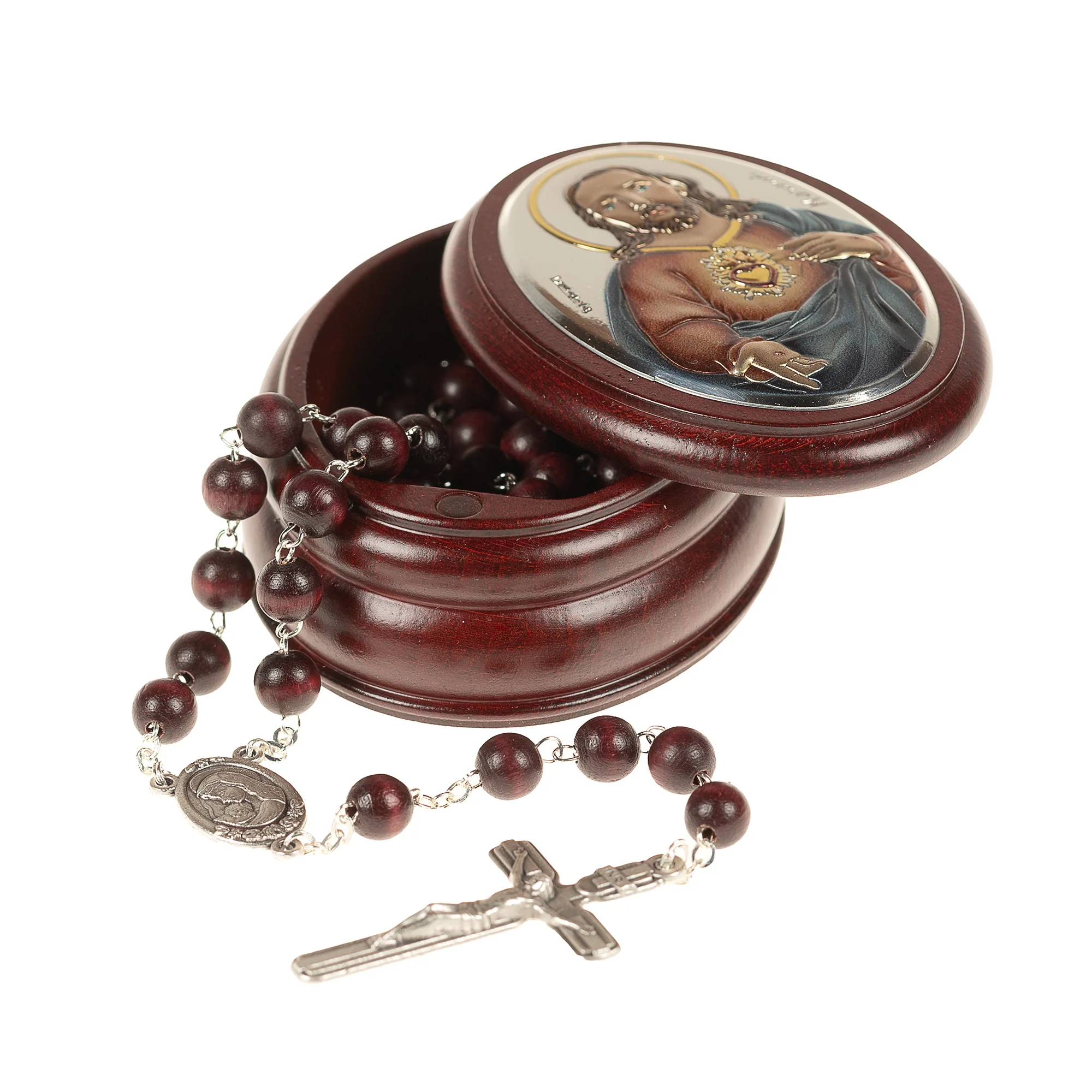 Italian Sacred Heart Rosary Box & Rosary Set - Image 4