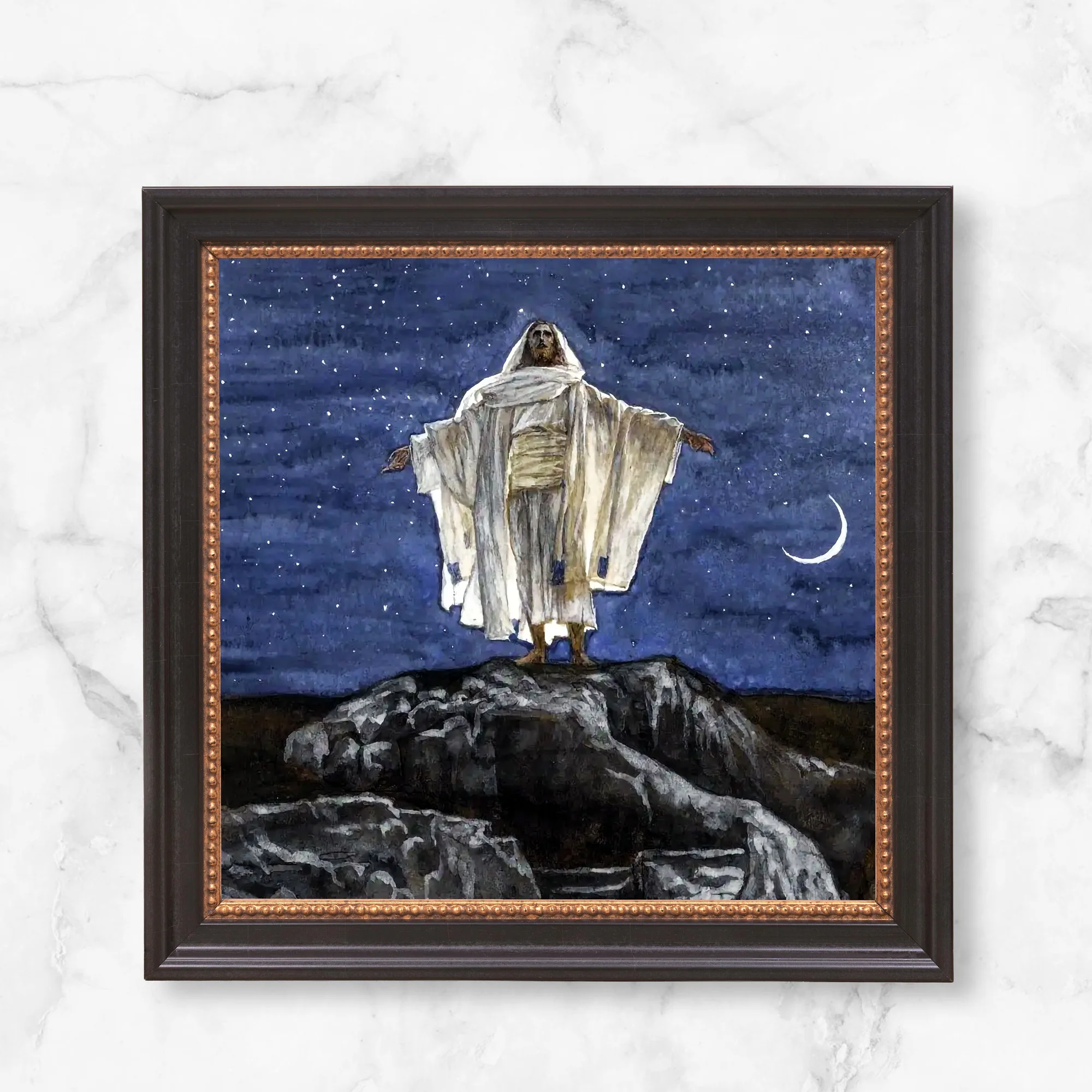 Jesus on the Mountaintop Framed Canvas - Sacred Mini Collection - Image 2