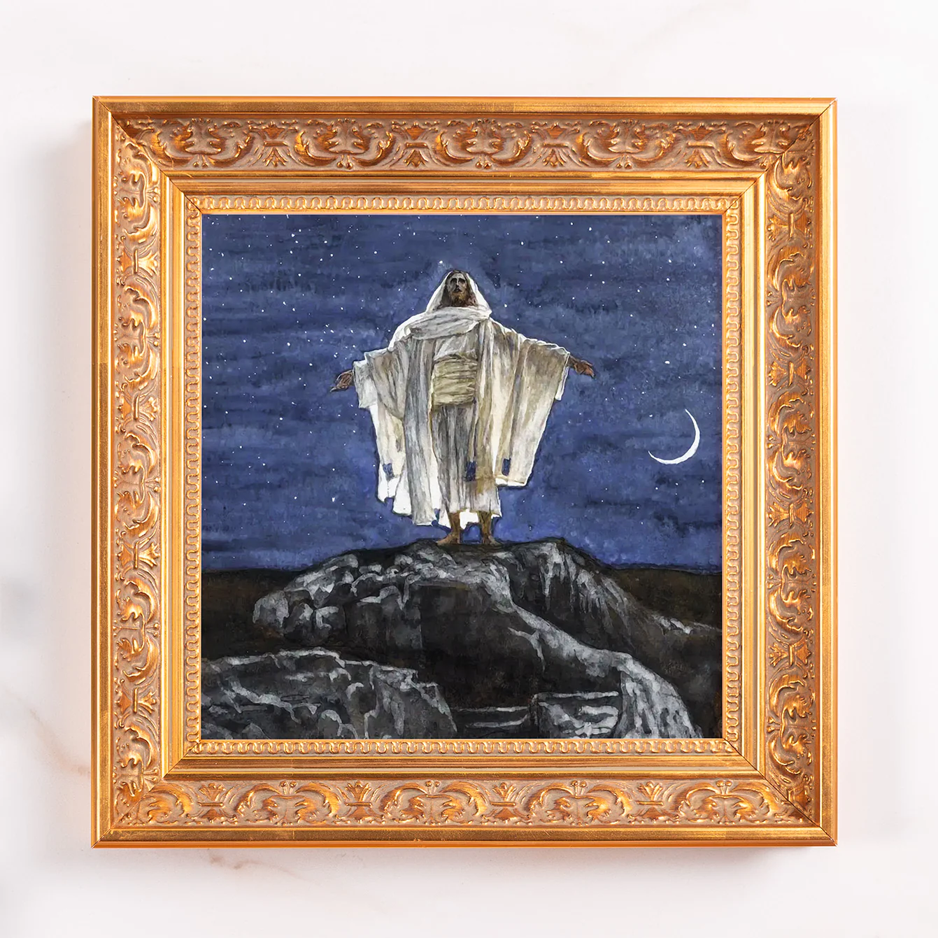 Jesus on the Mountaintop Framed Canvas - Sacred Mini Collection - Image 5