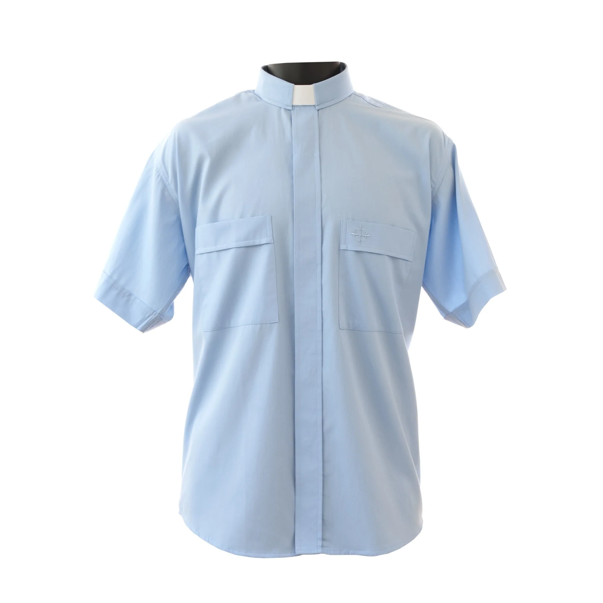 Light Blue Short Sleeve Clergy Shirt - Image 10