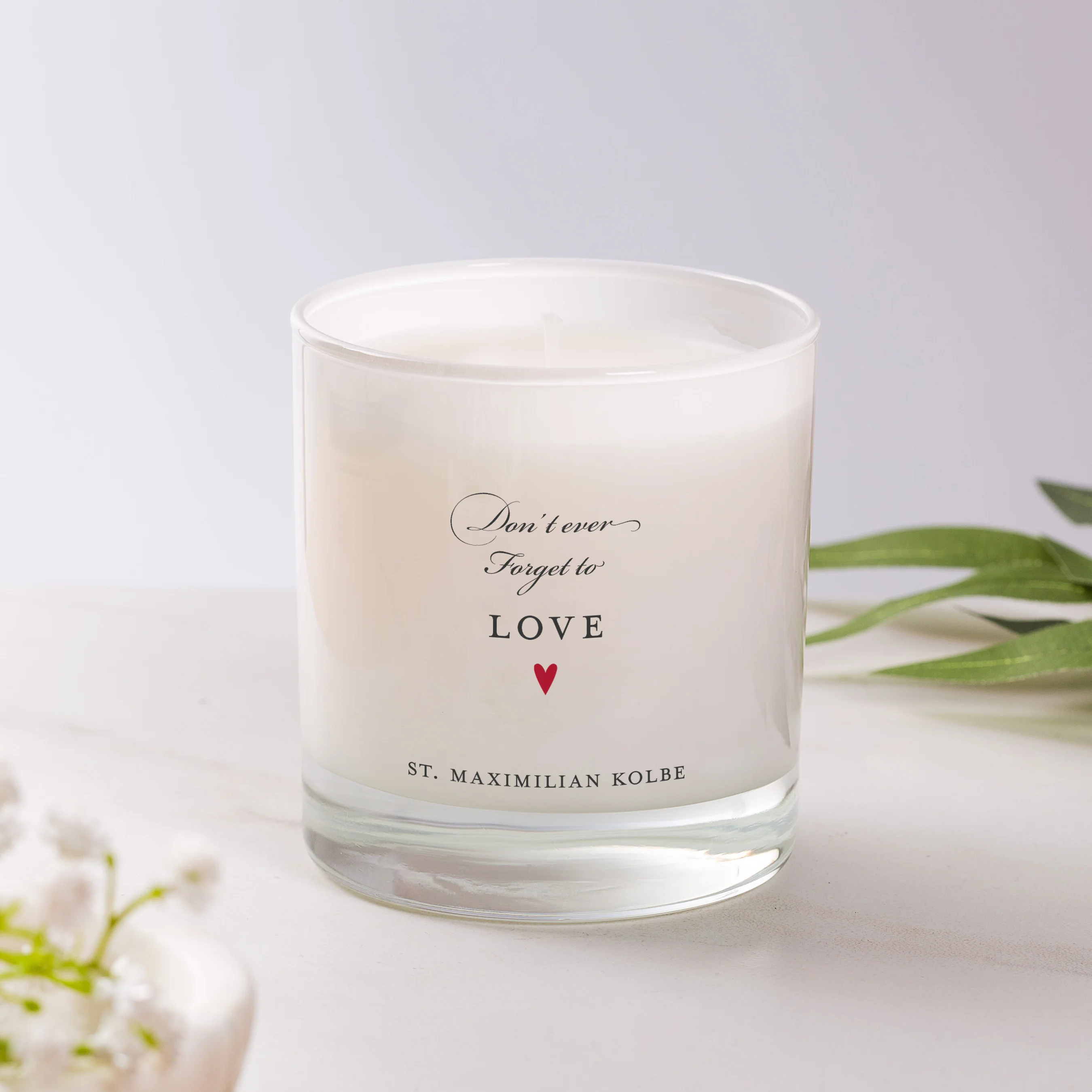 Maximilian Kolbe Forget Not Love Scented Candle