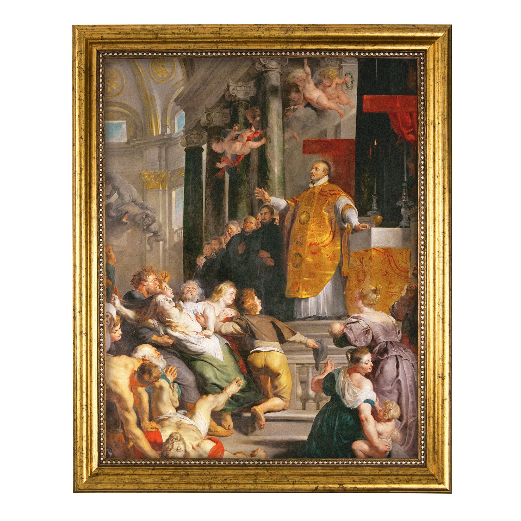 Miracle of St. Ignatius Antique Gold Framed Print - Multiple Sizes - Image 2