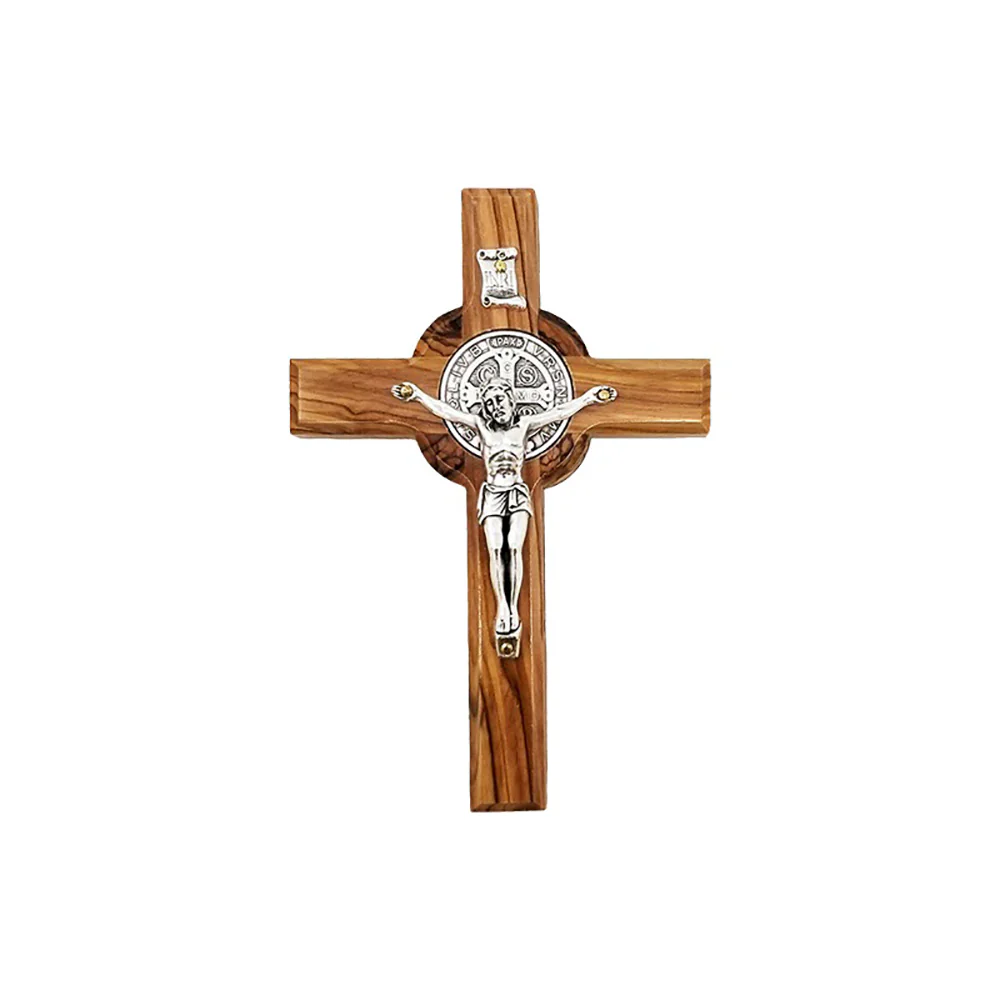 Olive Wood St. Benedict Cross - Multiple Sizes