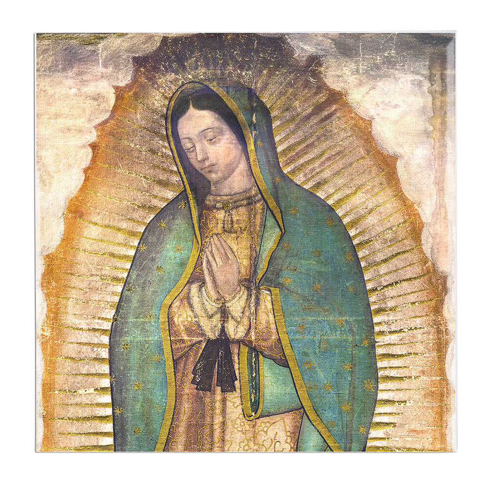 Our Lady of Guadalupe's Tilma Tumbled Stone Tile - 6" x 6" - Image 3