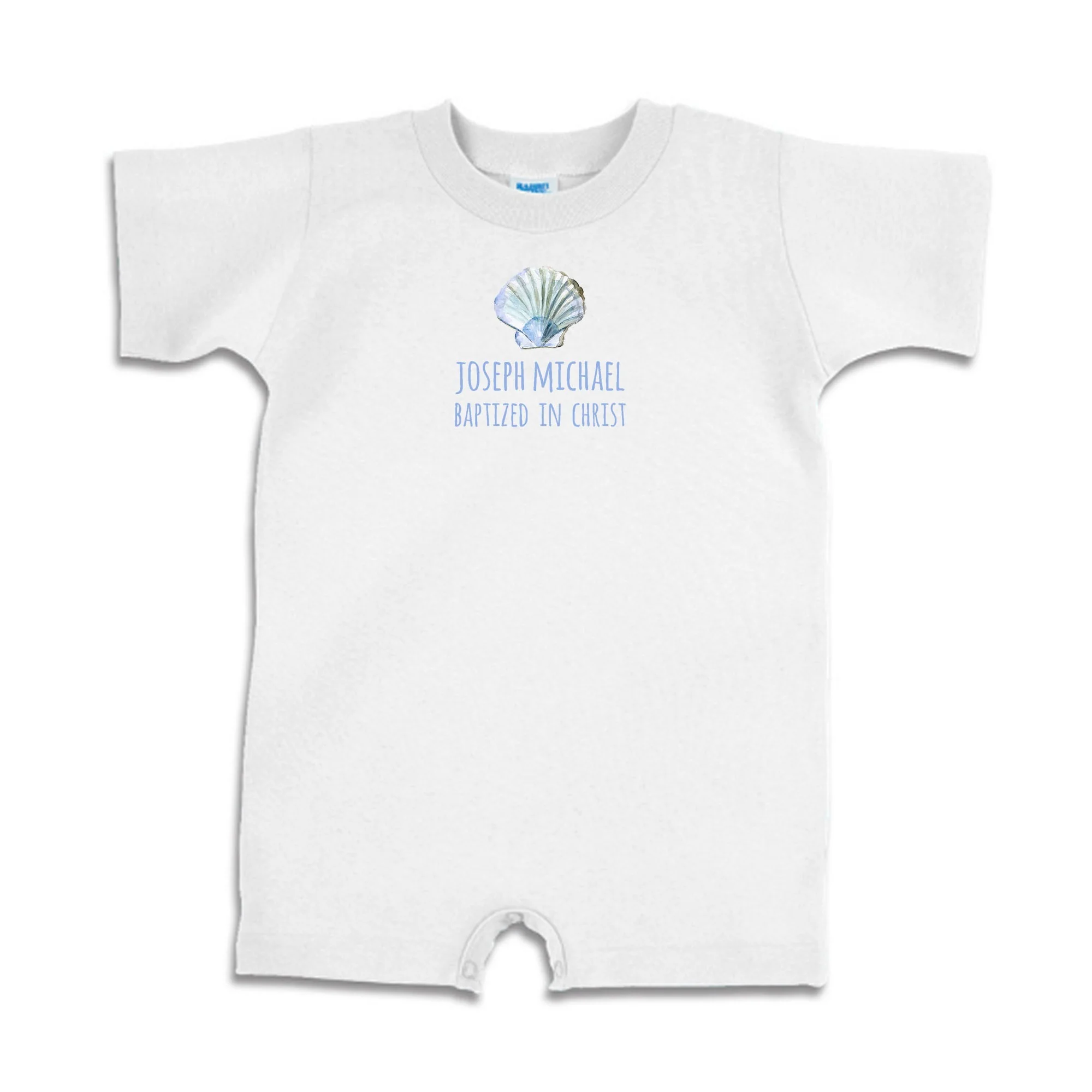 Personalized Boy's Baptized in Christ Romper - Image 3