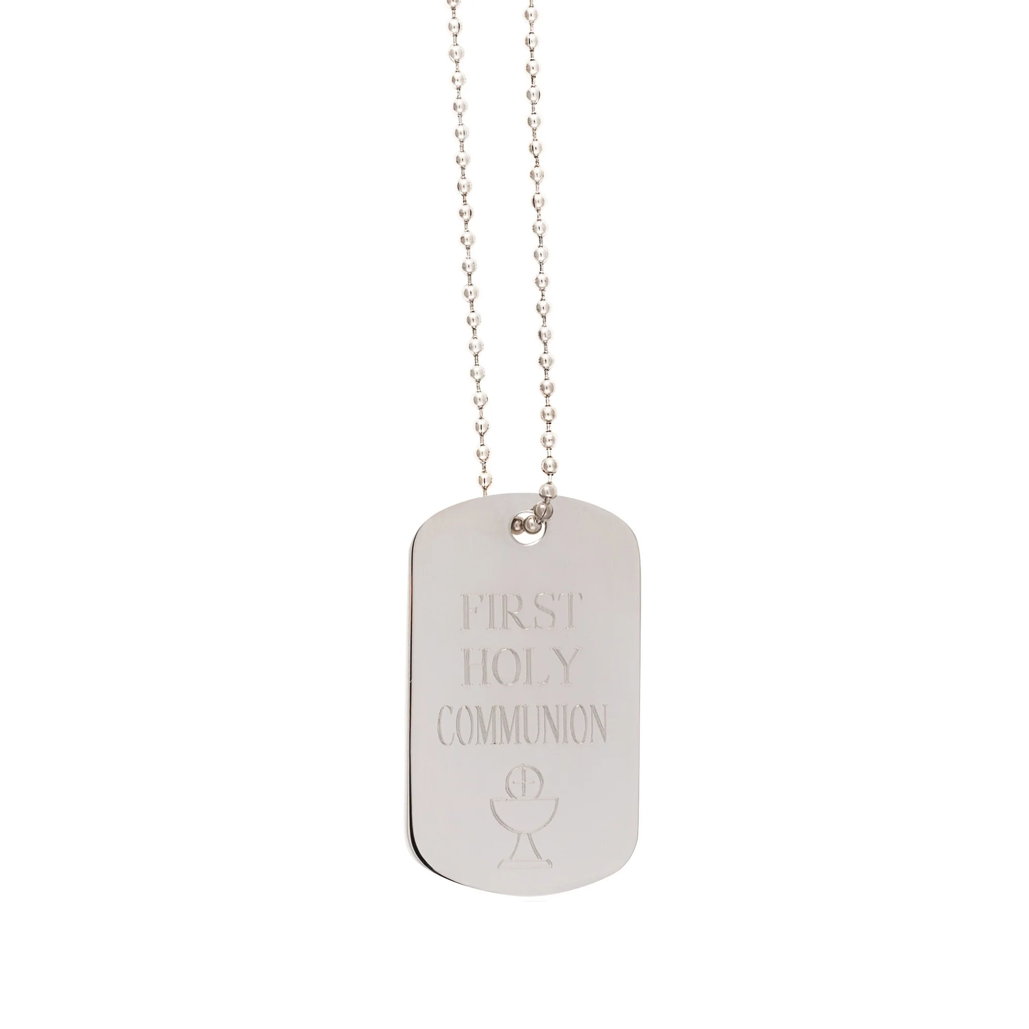 Personalized First Communion Dog Tag Necklace - Image 2