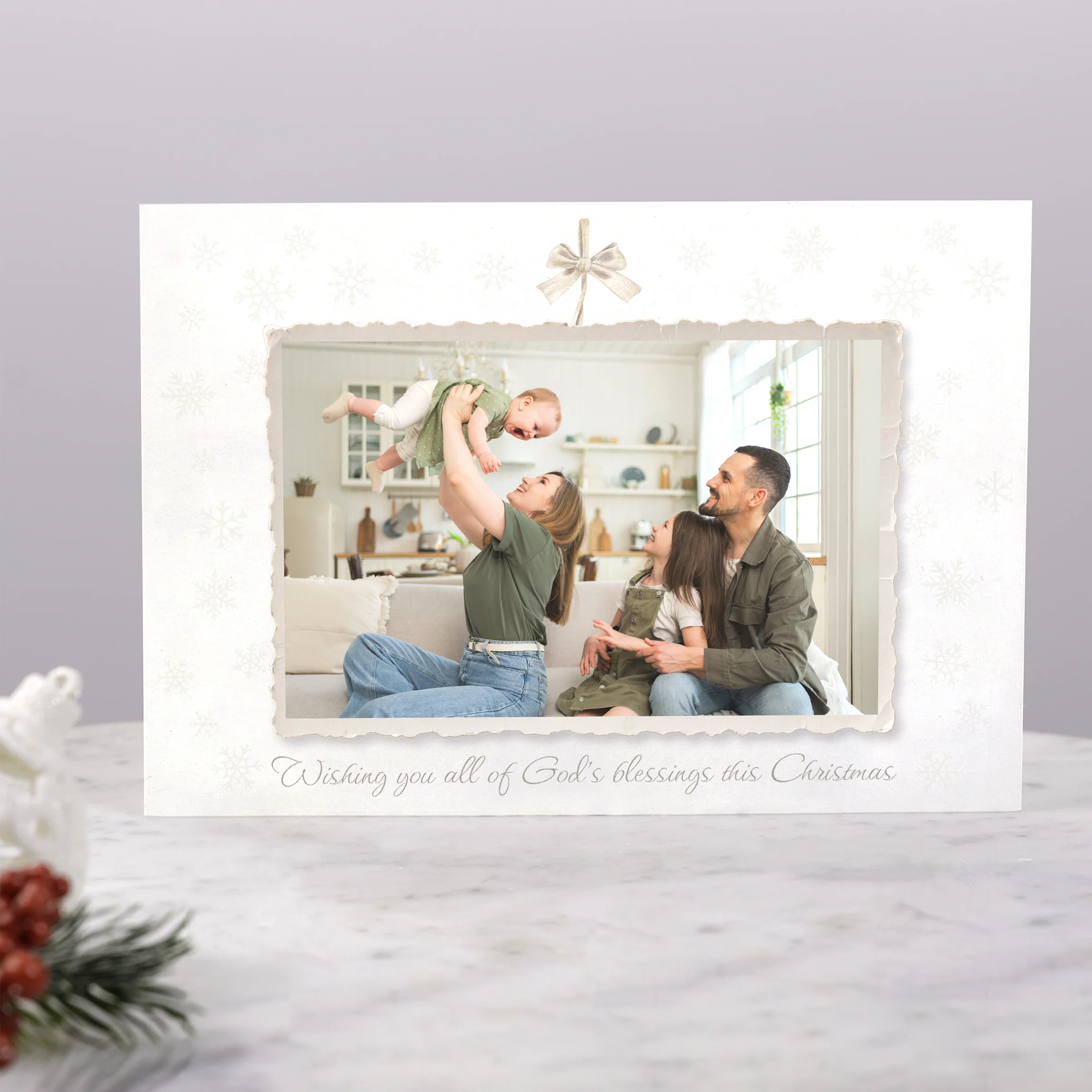 Personalized God's Blessings Photo Christmas Cards - Image 9