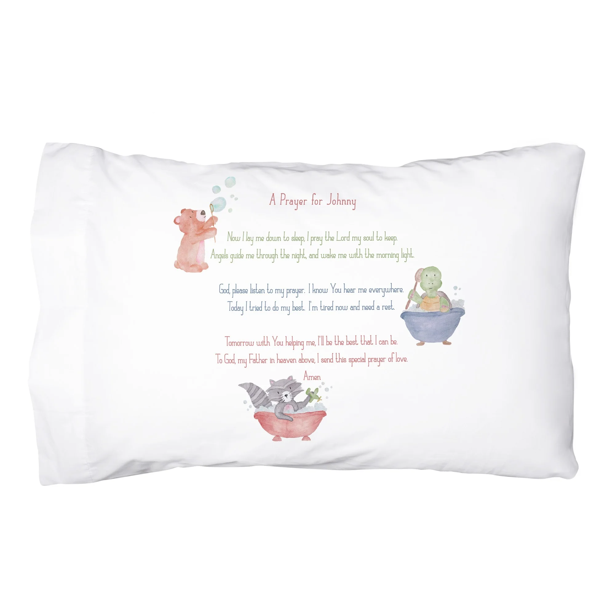 Personalized Good Night Prayer Boy Pillowcase - Image 2