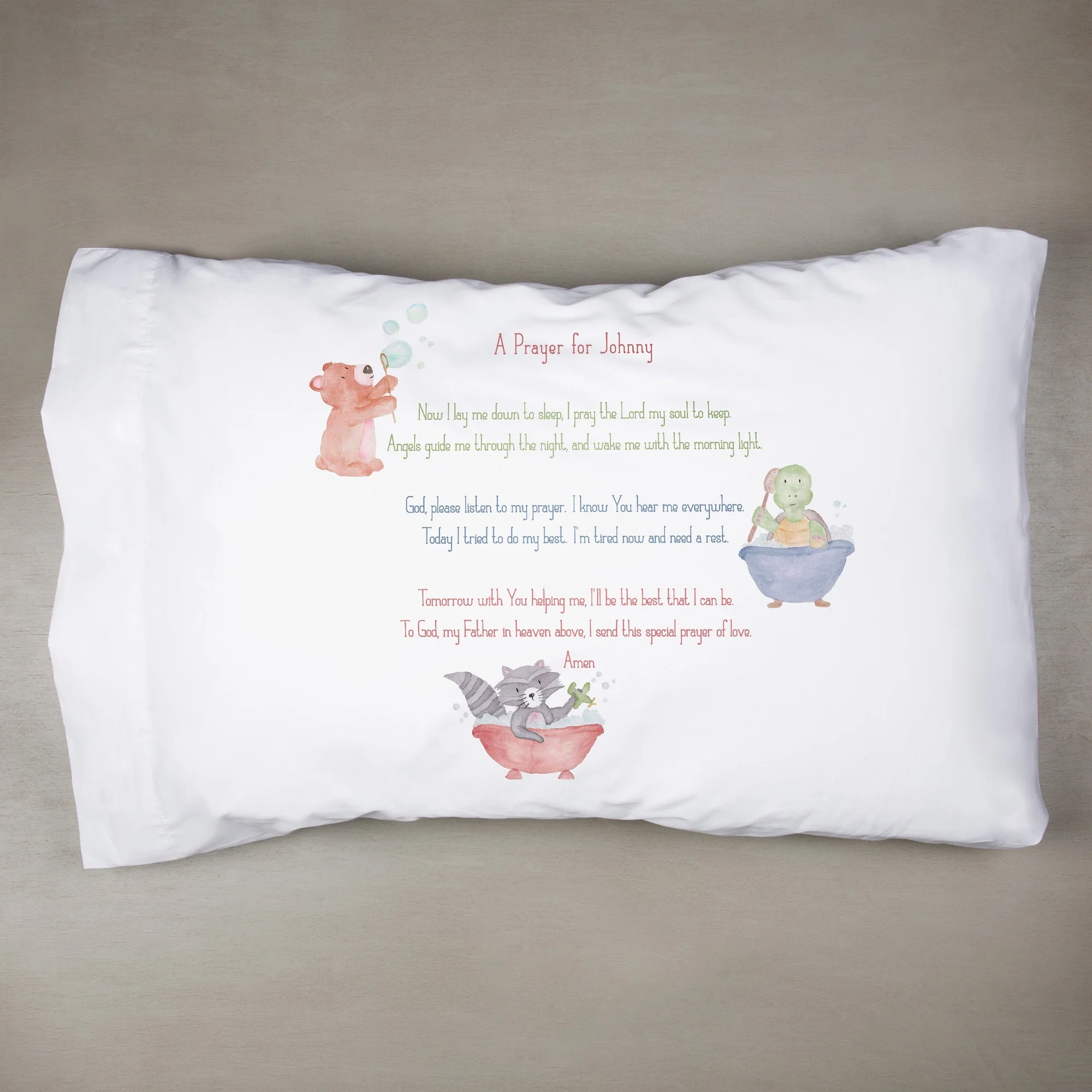 Personalized Good Night Prayer Boy Pillowcase - Image 3
