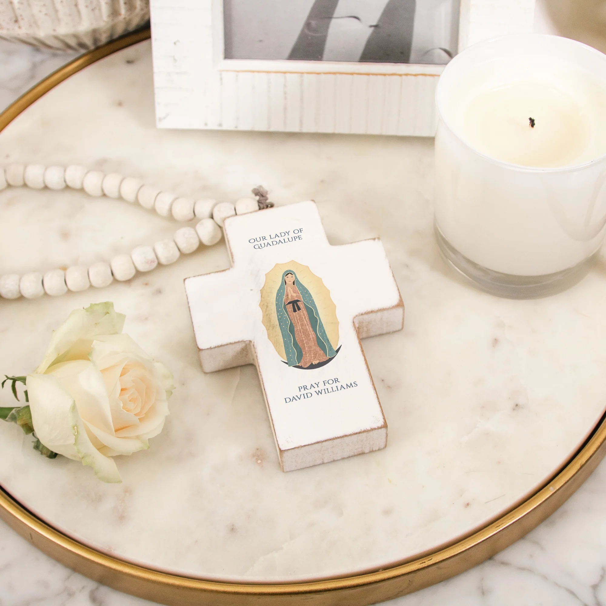 Personalized Our Lady Guadalupe Hanging Cross