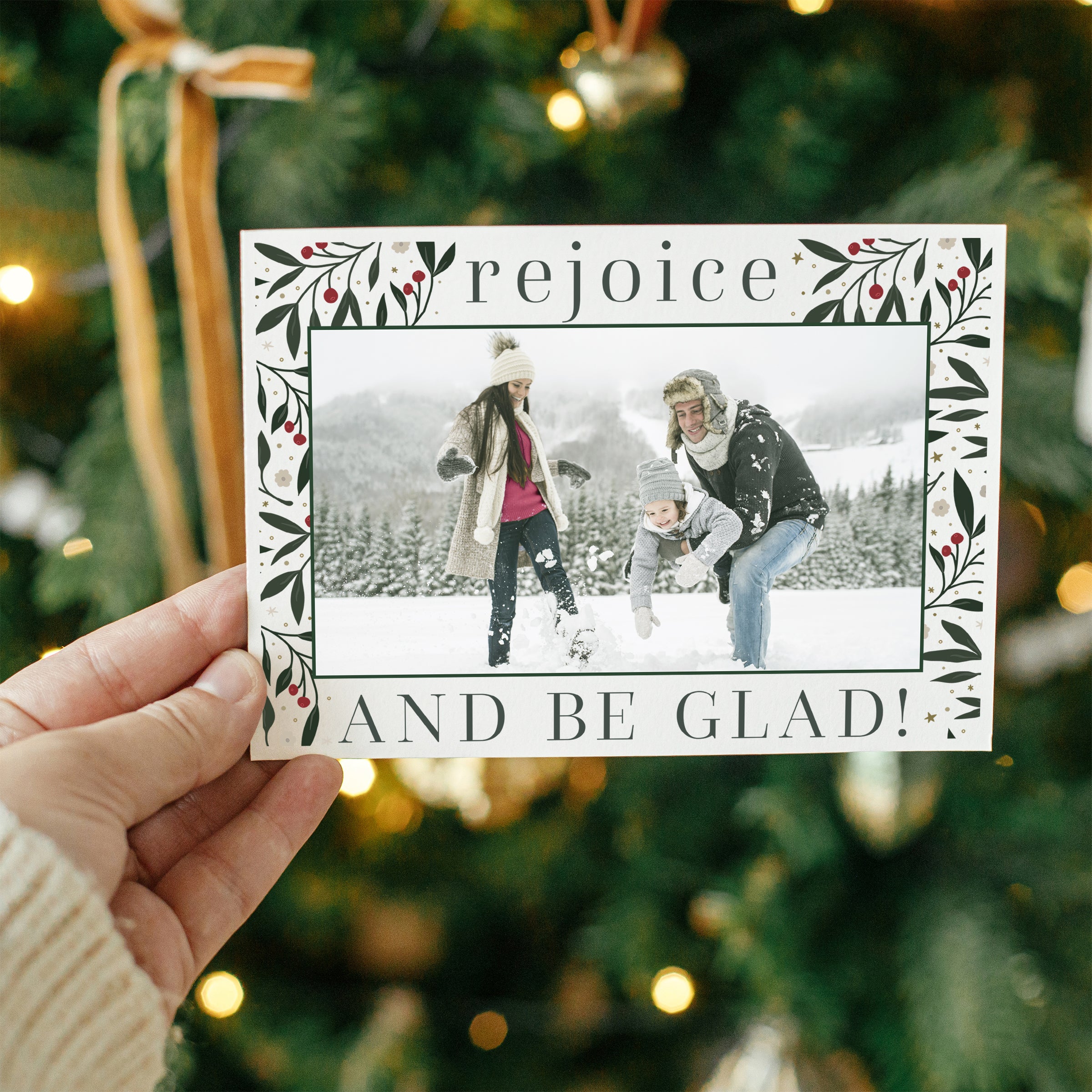 Personalized Rejoice & Be Glad Photo Christmas Cards - Multiple Quantities - Image 2