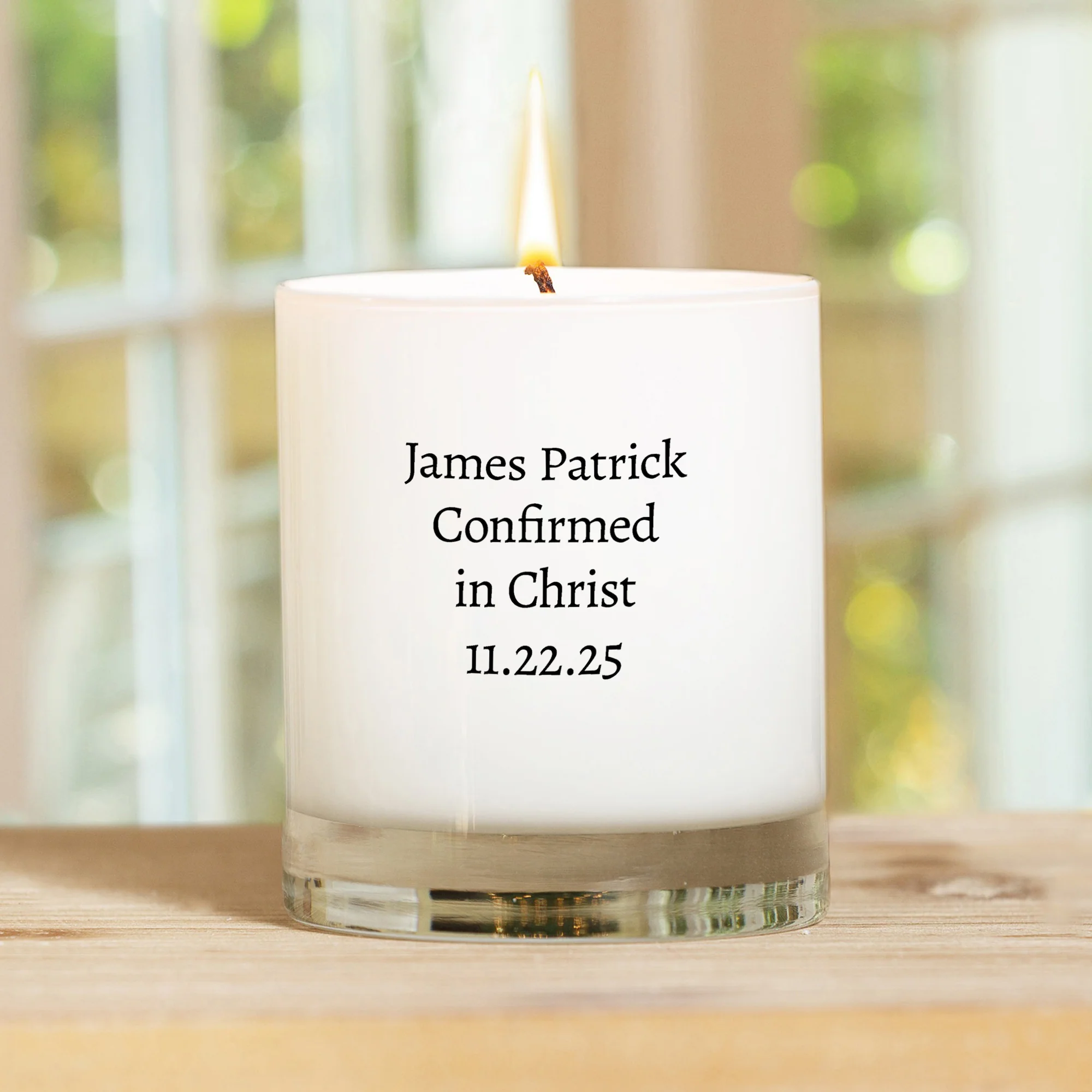 Personalized St. Padre Pio Confirmation Candle - Image 3