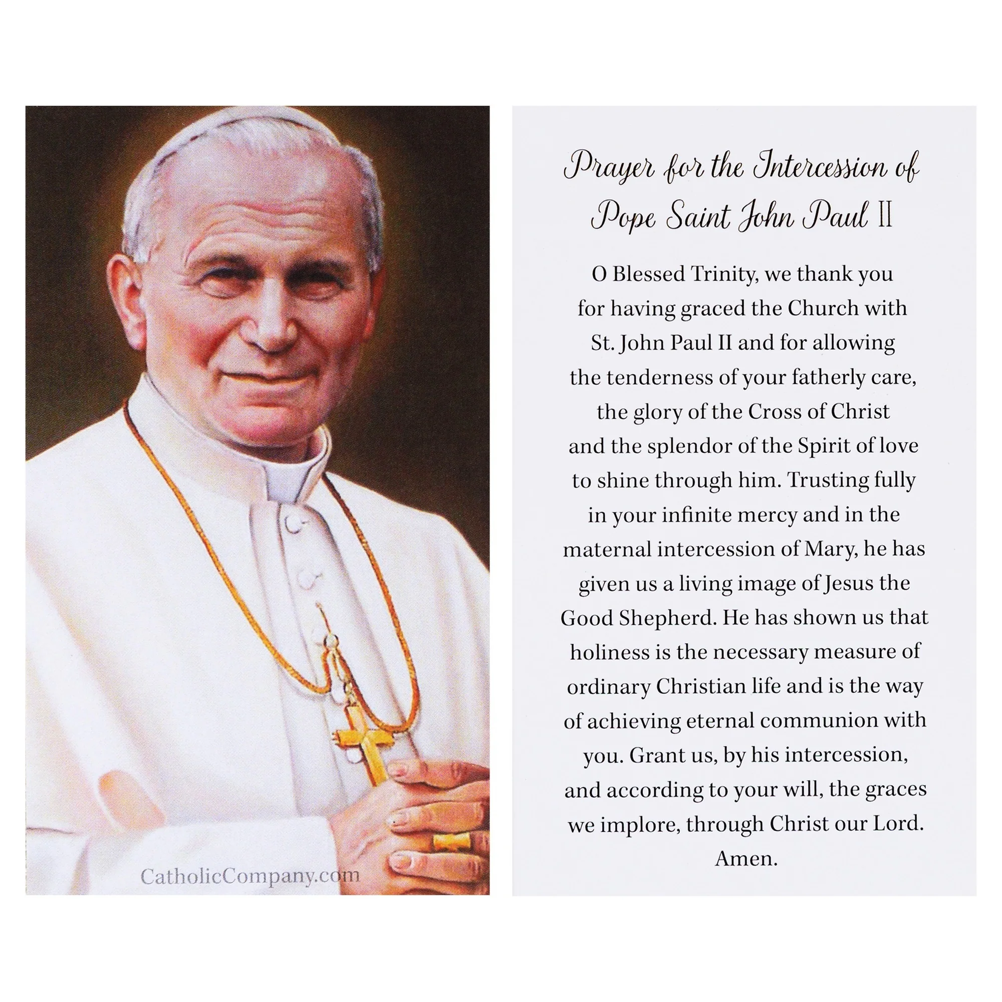 Saint John Paul II Rosary Prayer Card - Image 2