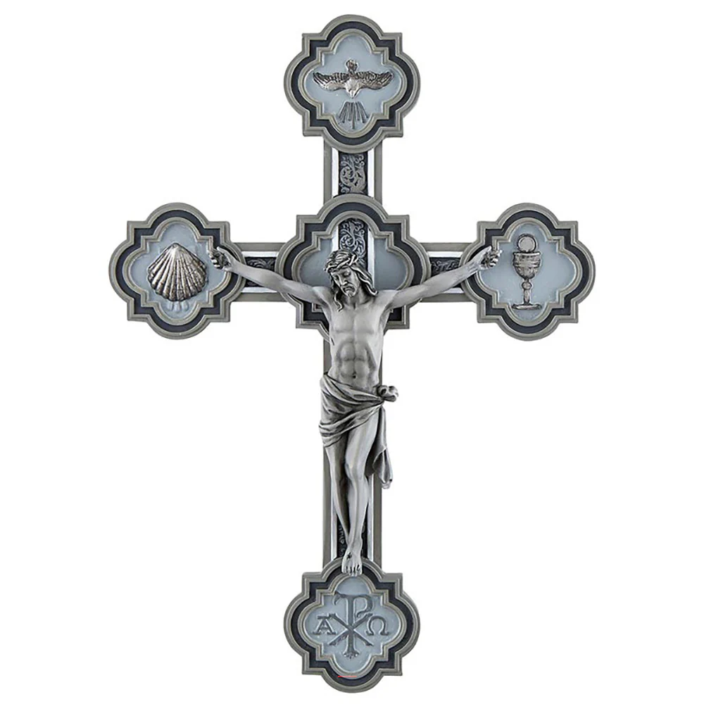 Silver Pictorial OCIA Wall Cross - 8"