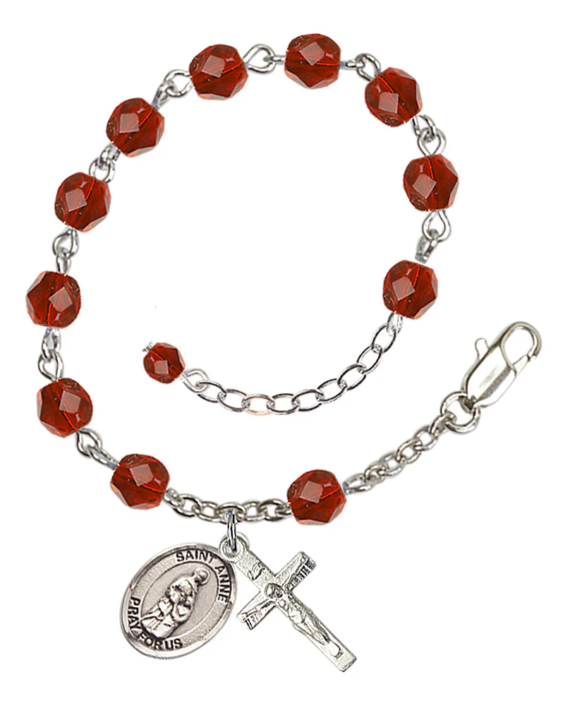 St. Anne Crystal Birthstone Rosary Bracelet - Multiple Birthstones - Image 7