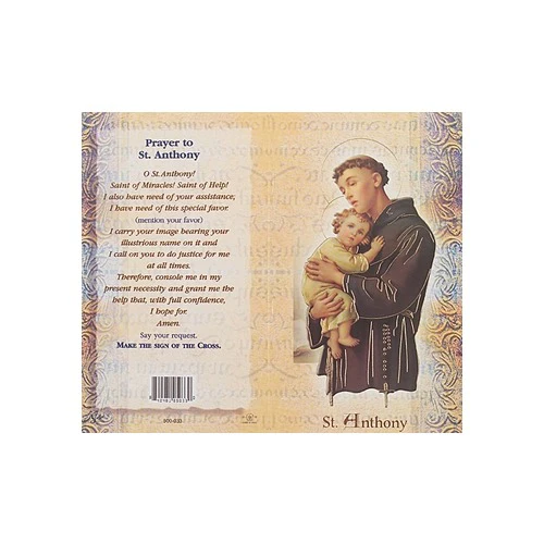 St. Anthony - Mini Lives of the Saints Folded Prayer Card - Image 2