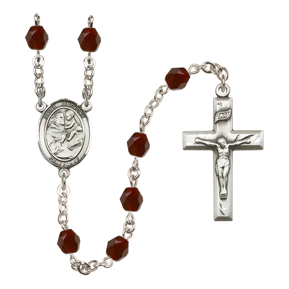 St. Anthony of Padua Crystal Birthstone Rosary - Multiple Birthstones - Image 2