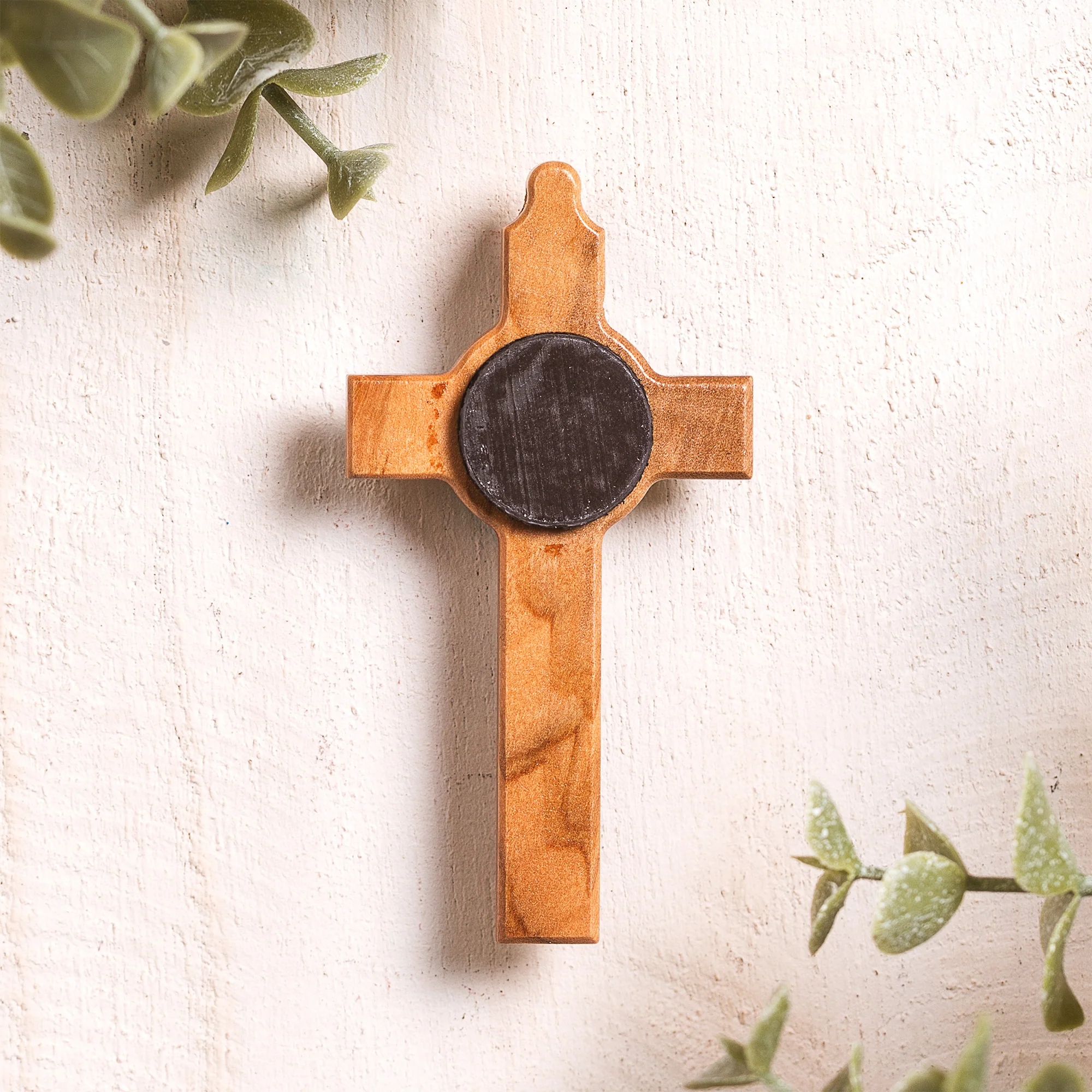 St. Benedict Crucifix Wooden Magnet - 3" - Image 2
