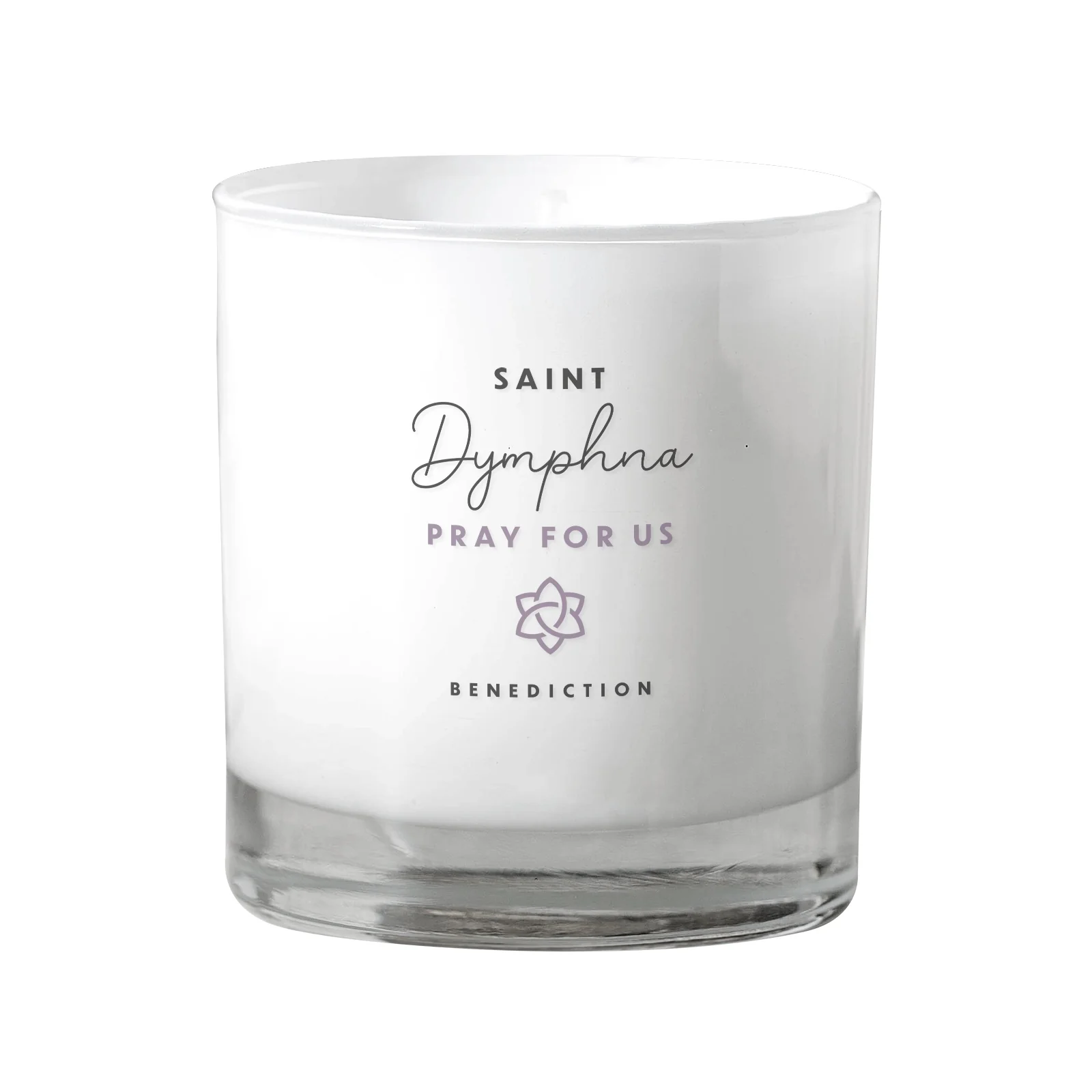 St. Dymphna White Candle - Image 2