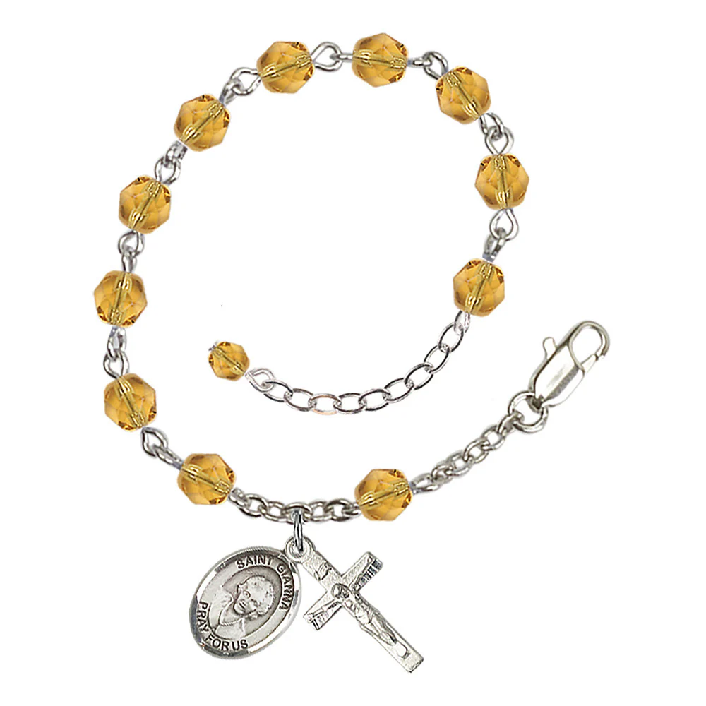 St. Gianna Beretta Molla Crystal Birthstone Rosary Bracelet - Multiple Birthstones - Image 11