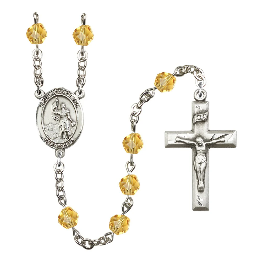St. Joan of Arc Crystal Birthstone Rosary - Multiple Birthstones - Image 11