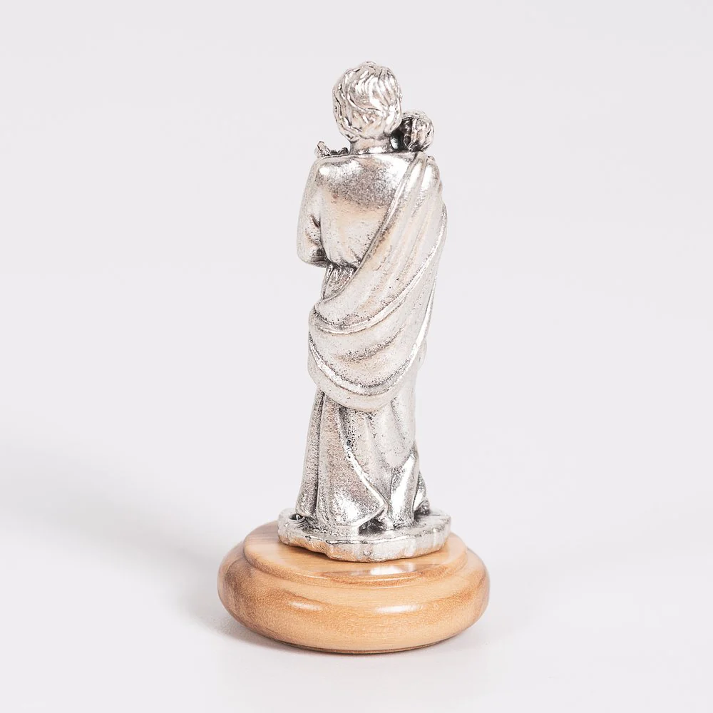 St. Joseph Figurine on Olivewood Base - 2.64" - Image 4