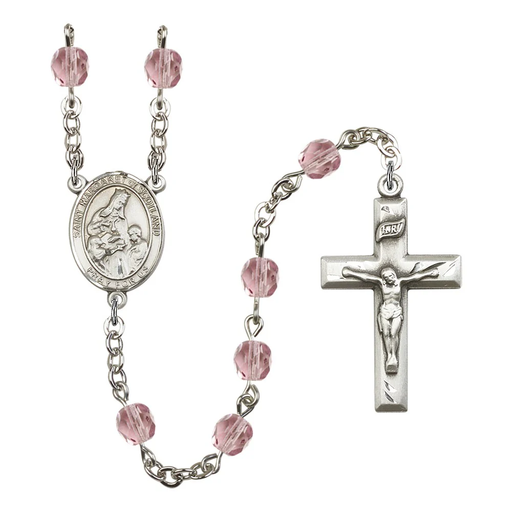 St. Margaret Of Scotland Light Purple June Rosary 6mm