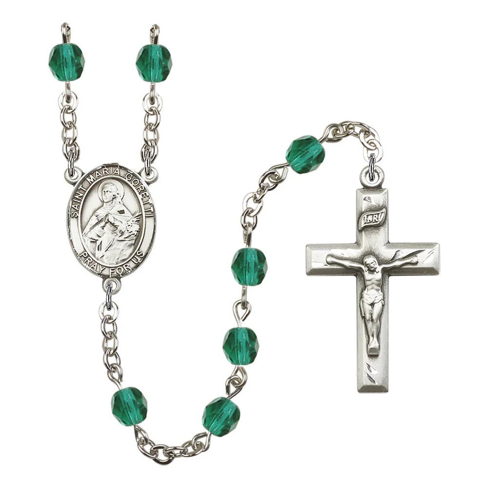 St. Maria Goretti Crystal Birthstone Rosary - Multiple Birthstones - Image 11